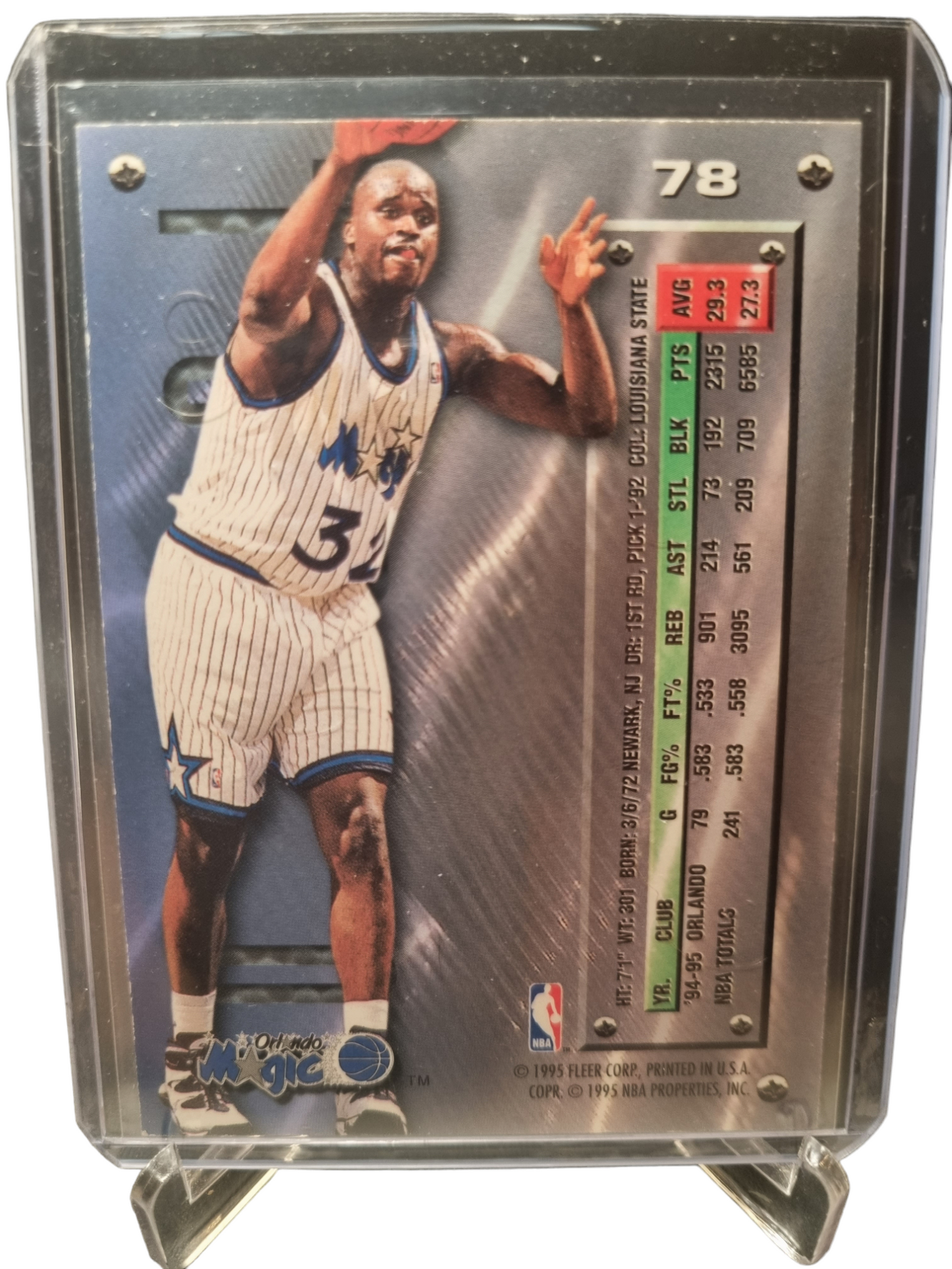 1995-96 Fleer Metal #78 Shaquille O'Neal