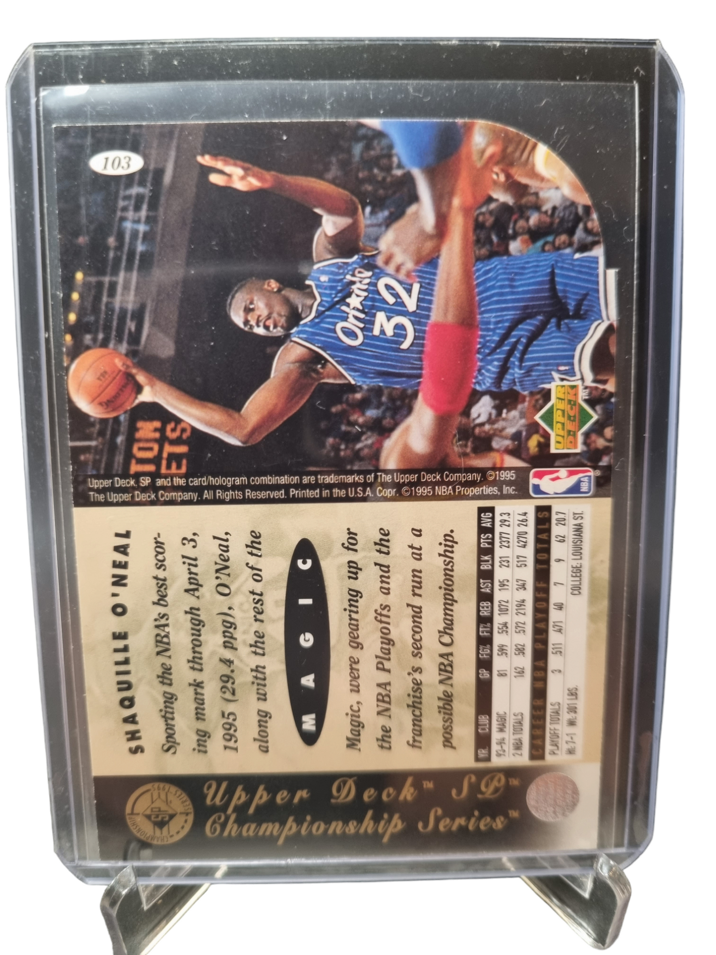 1995 Upper Deck #103 Shaquille O'Neal SP Die Cut