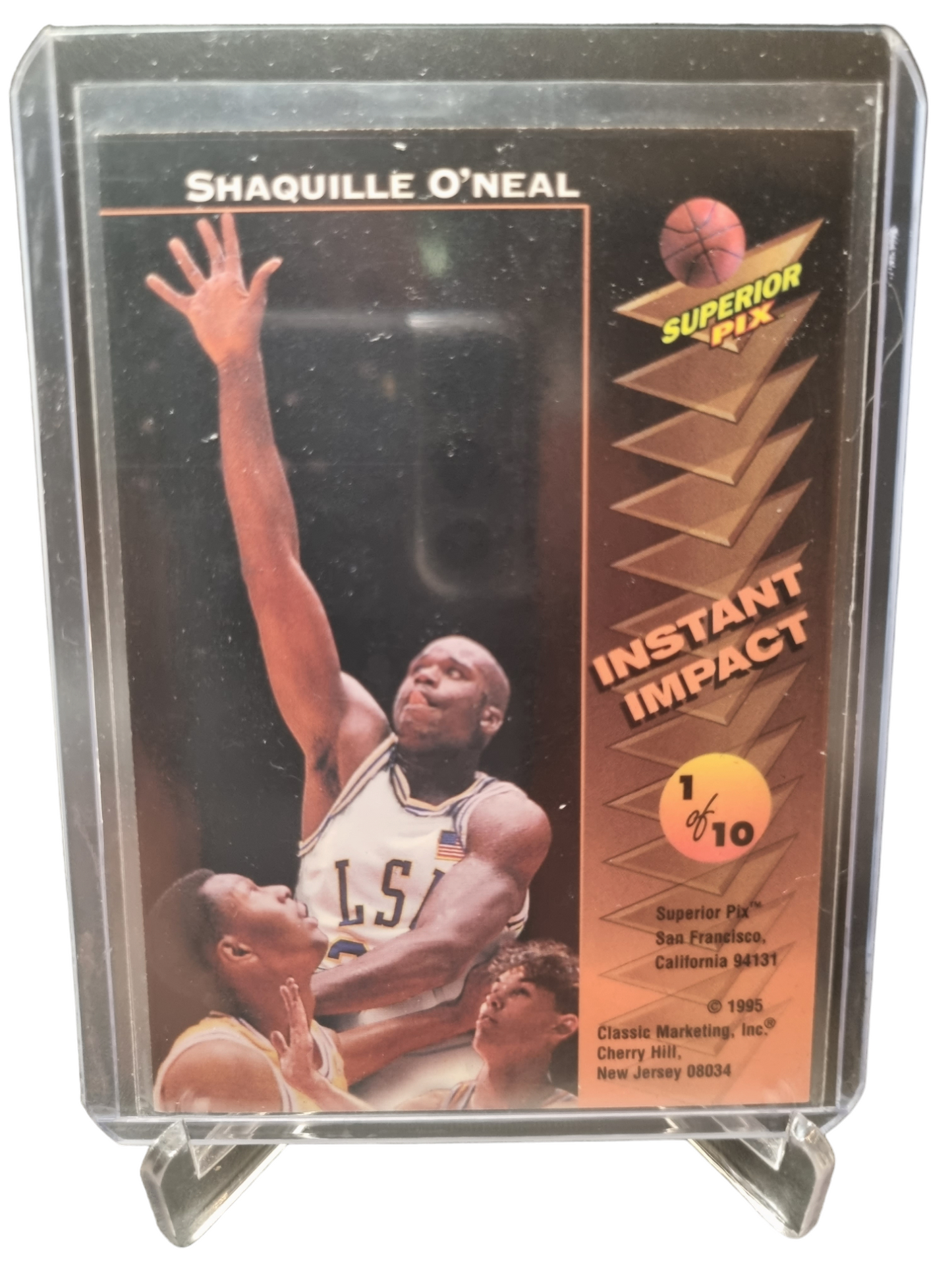 1995 Classic #1 of 10 Shaquille O'Neal Superior Pix Instant Impact