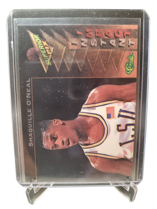1995 Classic #1 of 10 Shaquille O'Neal Superior Pix Instant Impact