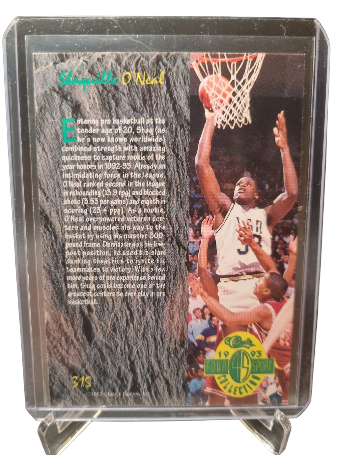 1993 Four Sport #315 Shaquille O'Neal Rookie Card