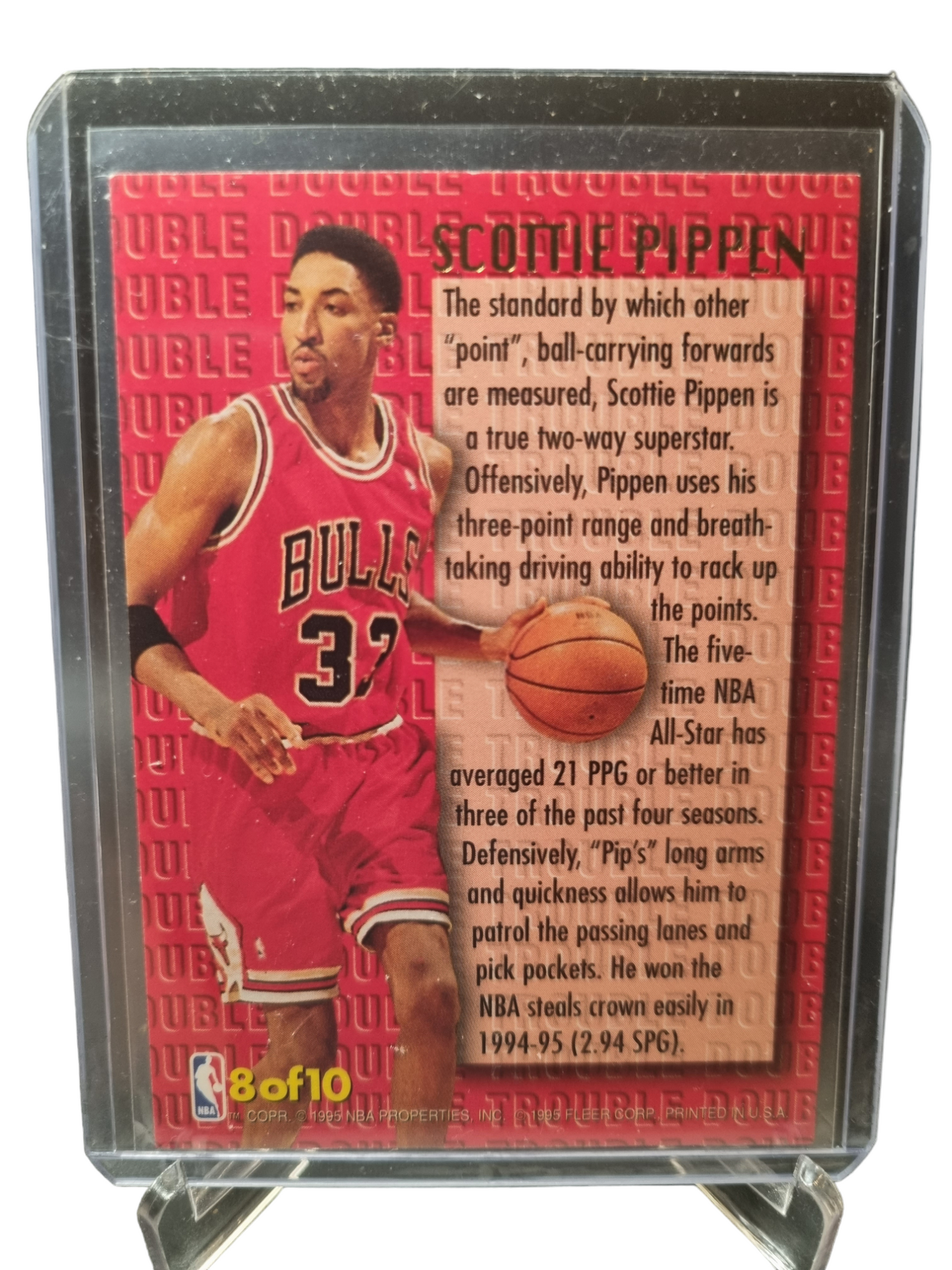 1995-96 Fleer #8 of 10 Scottie Pippen Double Trouble