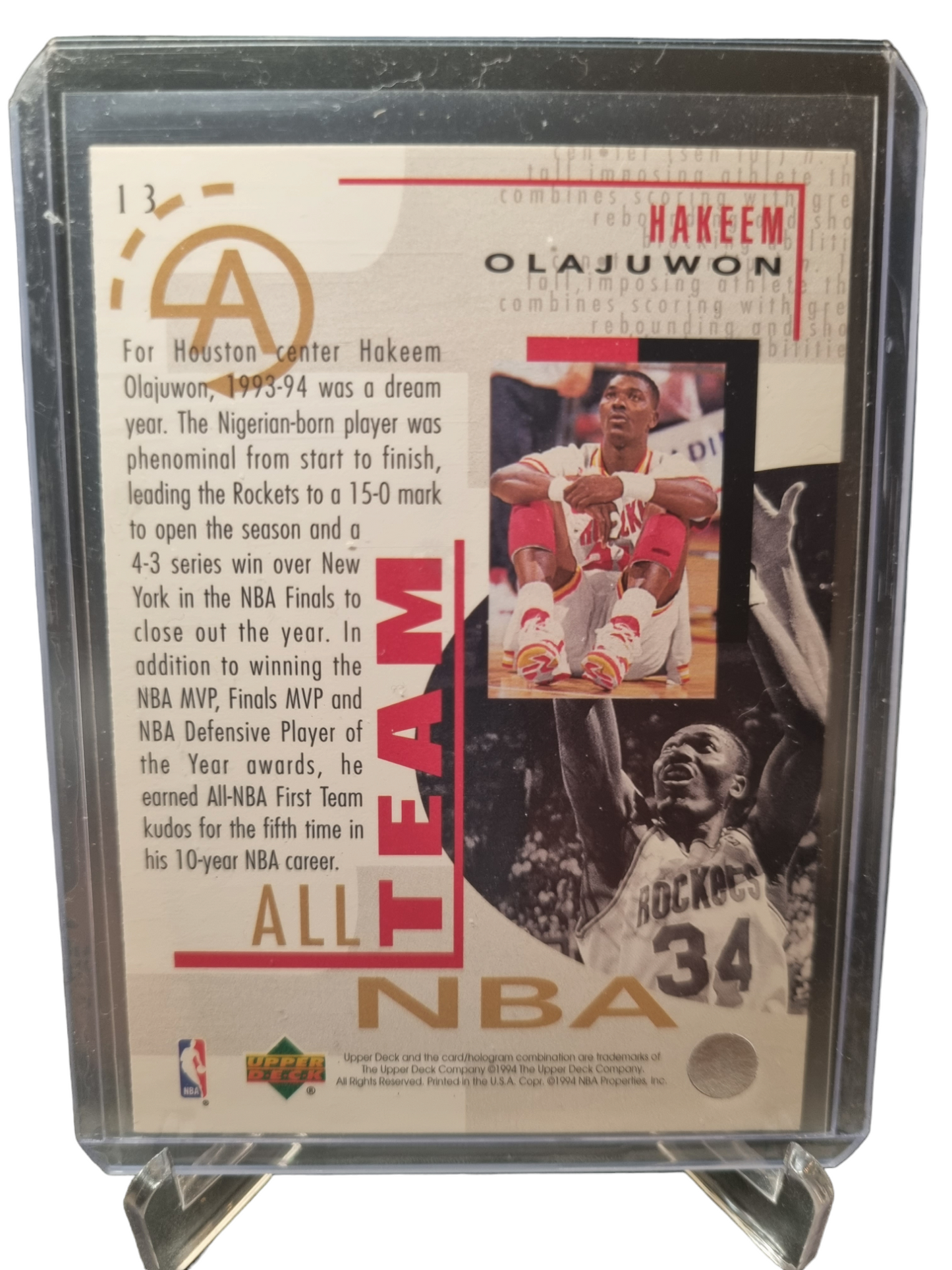 1994 Upper Deck #13 Hakeem Olajuwon NBA All Team