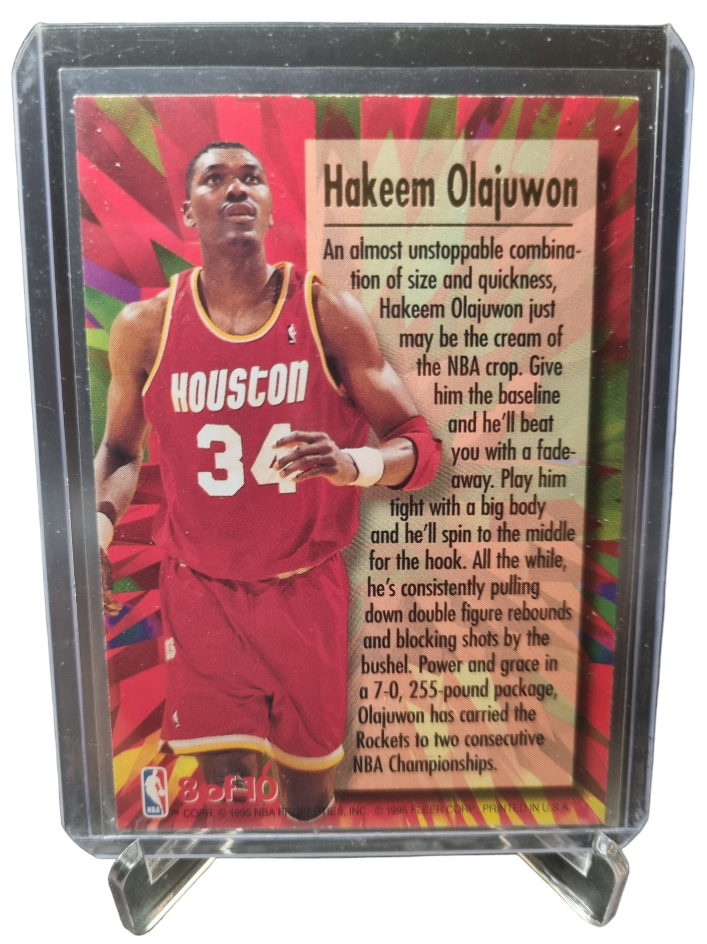 1995-96 Fleer Ultra #8 of 10 Hakeem Olajuwon Ultra Power