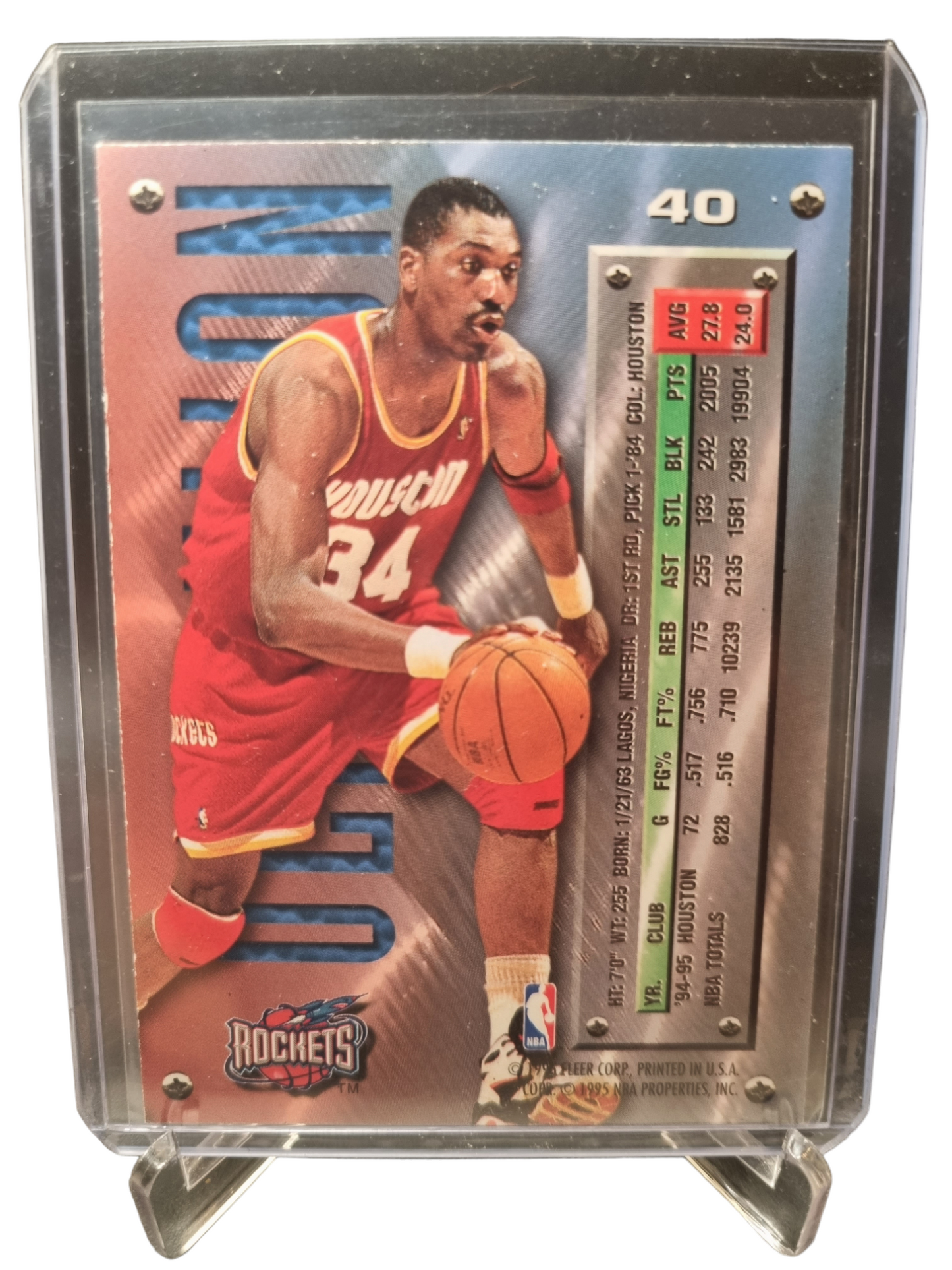 1995-96 Fleer Metal #40 Hakeem Olajuwon