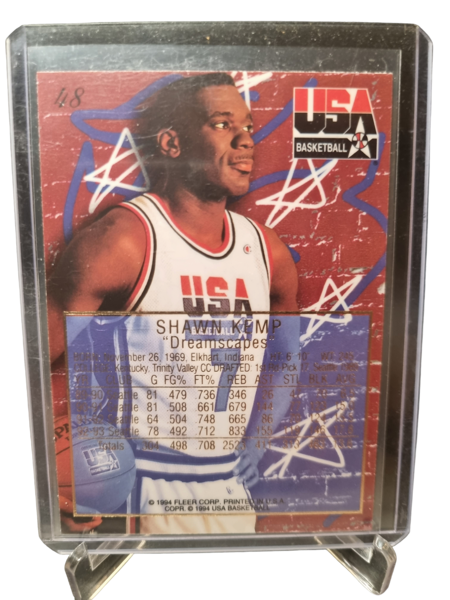 1994 Flair #48 Shawn Kemp USA Basketball Dreamscapes