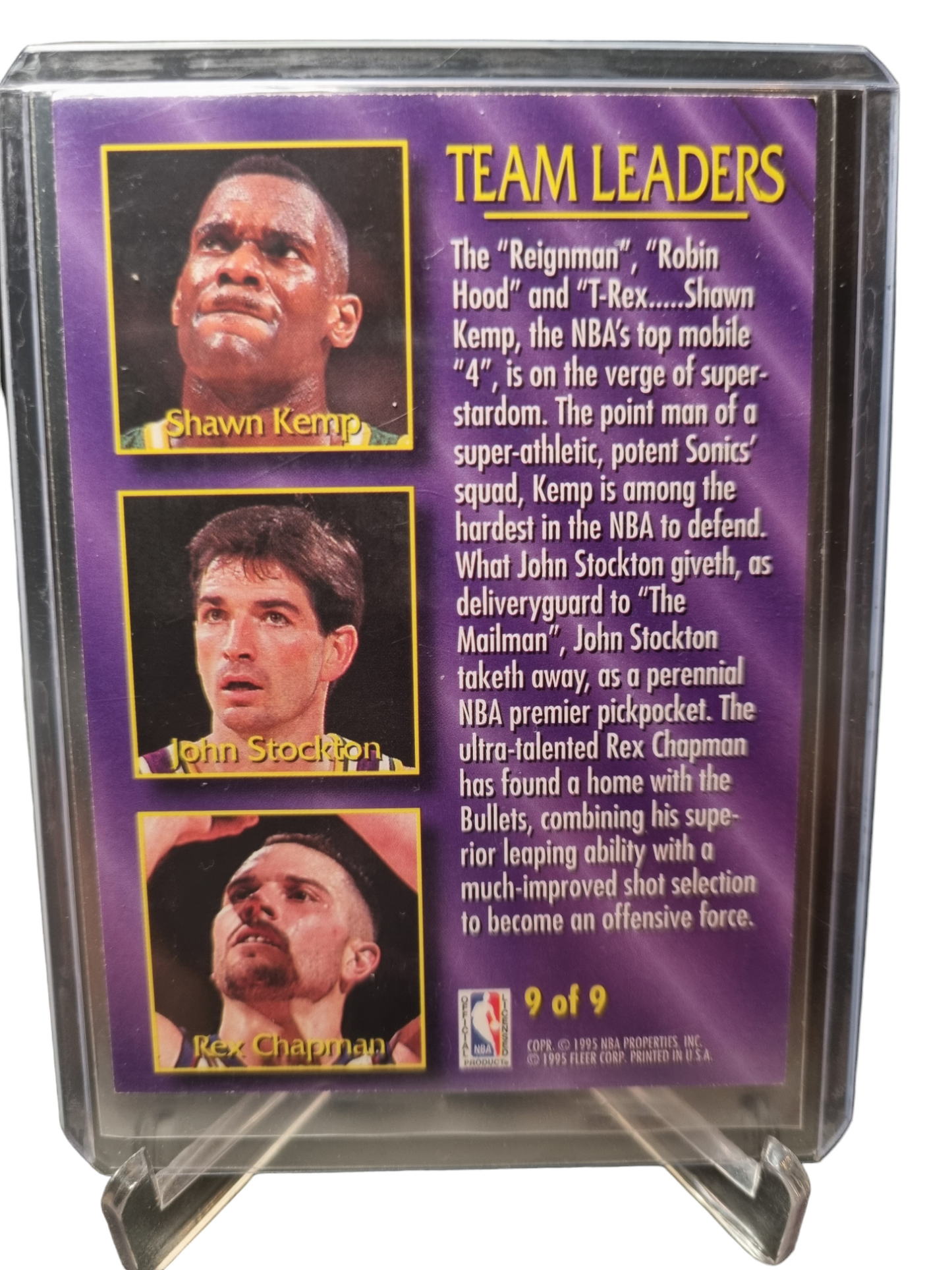 1994-95 Fleer #9 of 9 Shawn Kemp/John Stockton/Rex Chapman Team Leaders