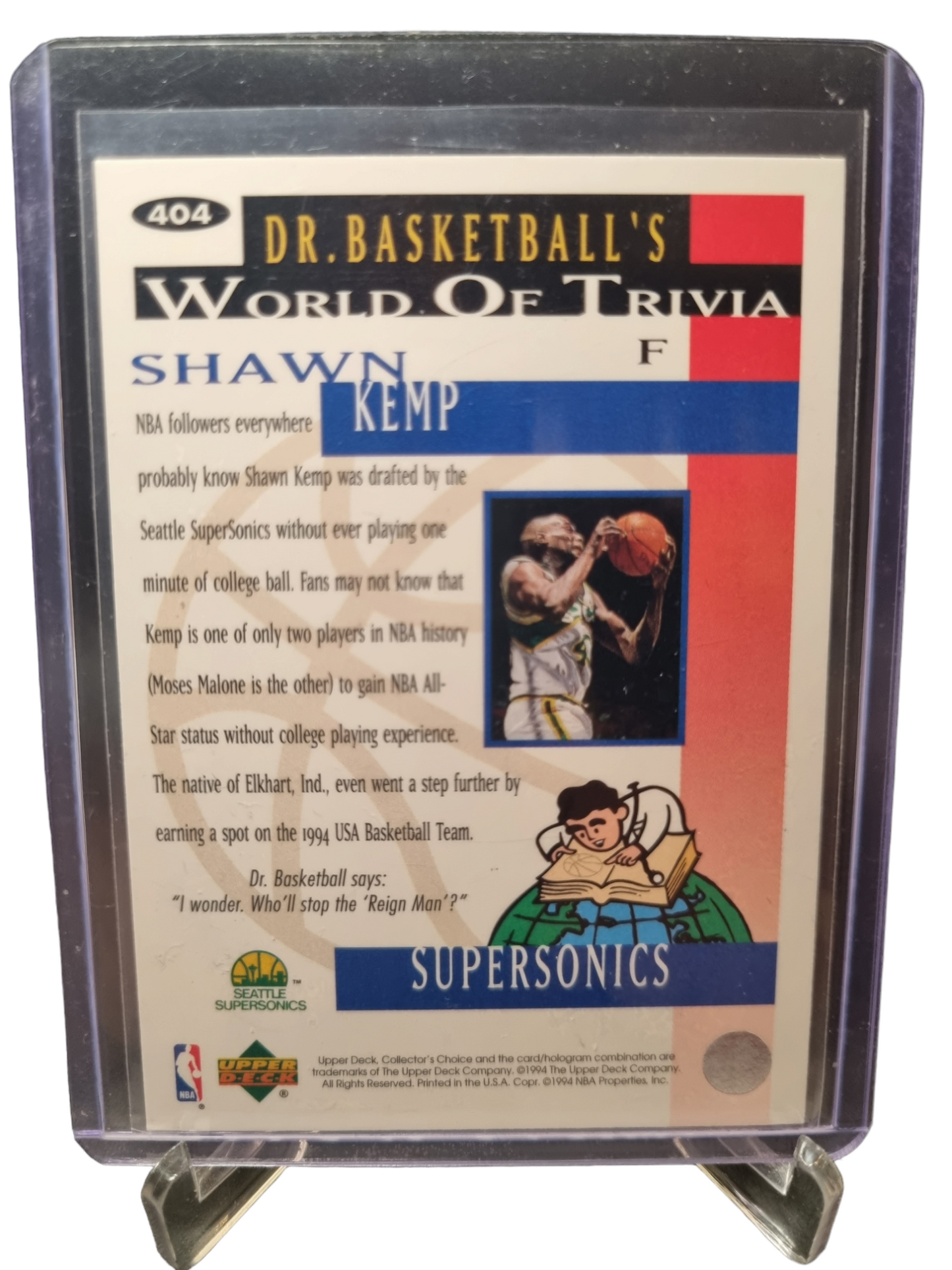 1994 Upper Deck #404 Shawn Kemp Dr Basketballs Silver Signature