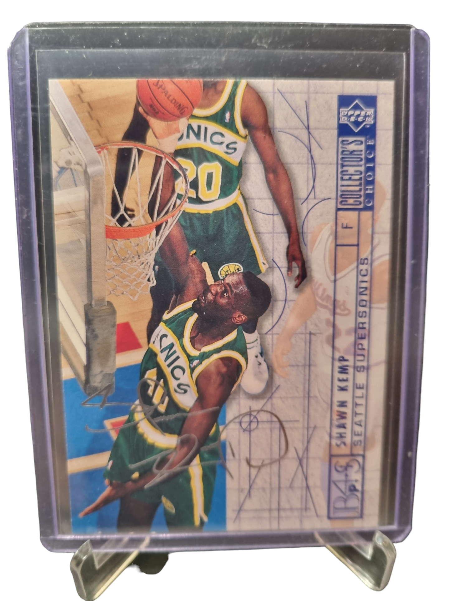 1994 Upper Deck #396 Shawn Kemp Blue Print Silver Signature