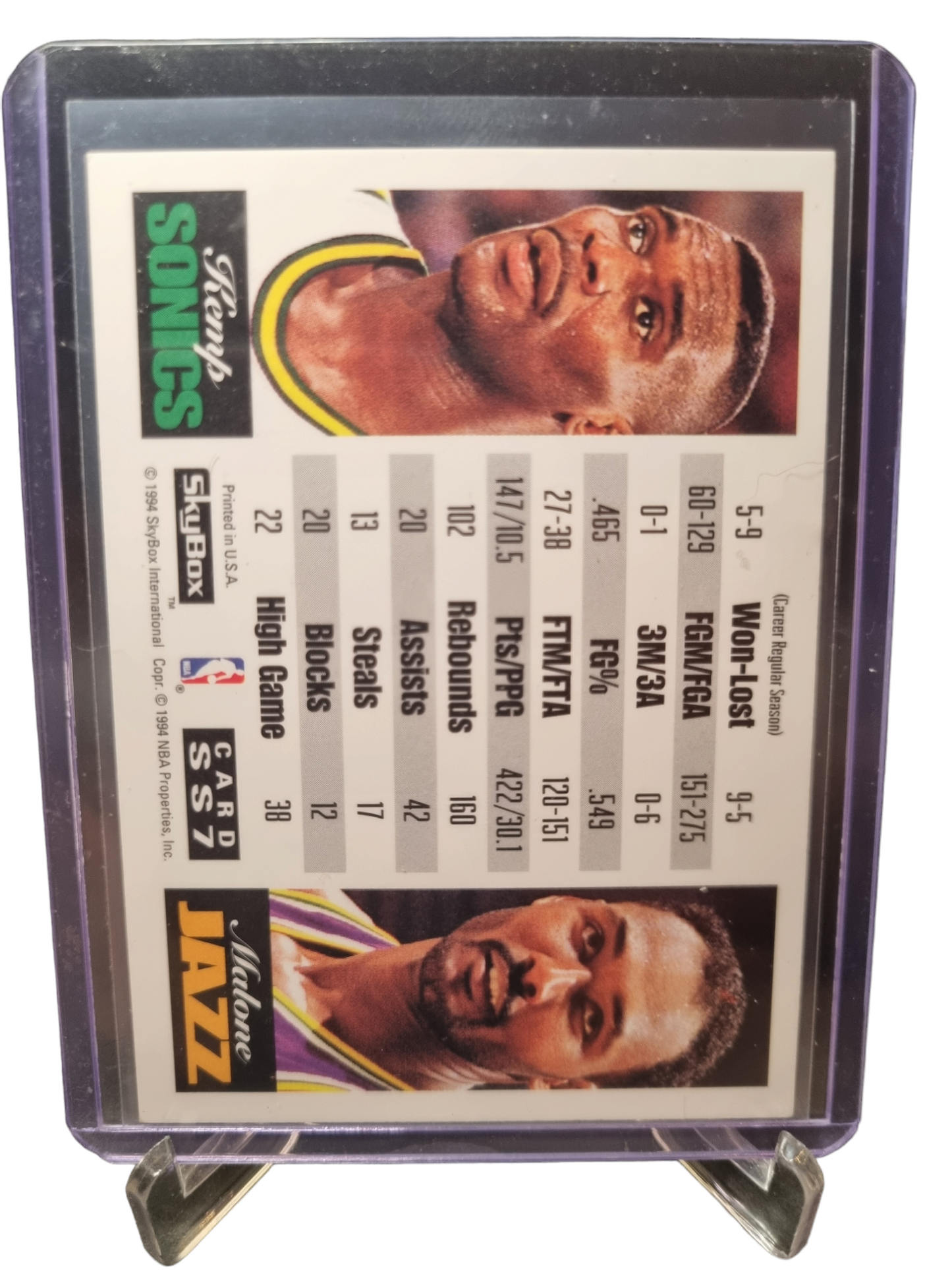 1994 Skybox #SS7 Shawn Kemp vs Karl Malone