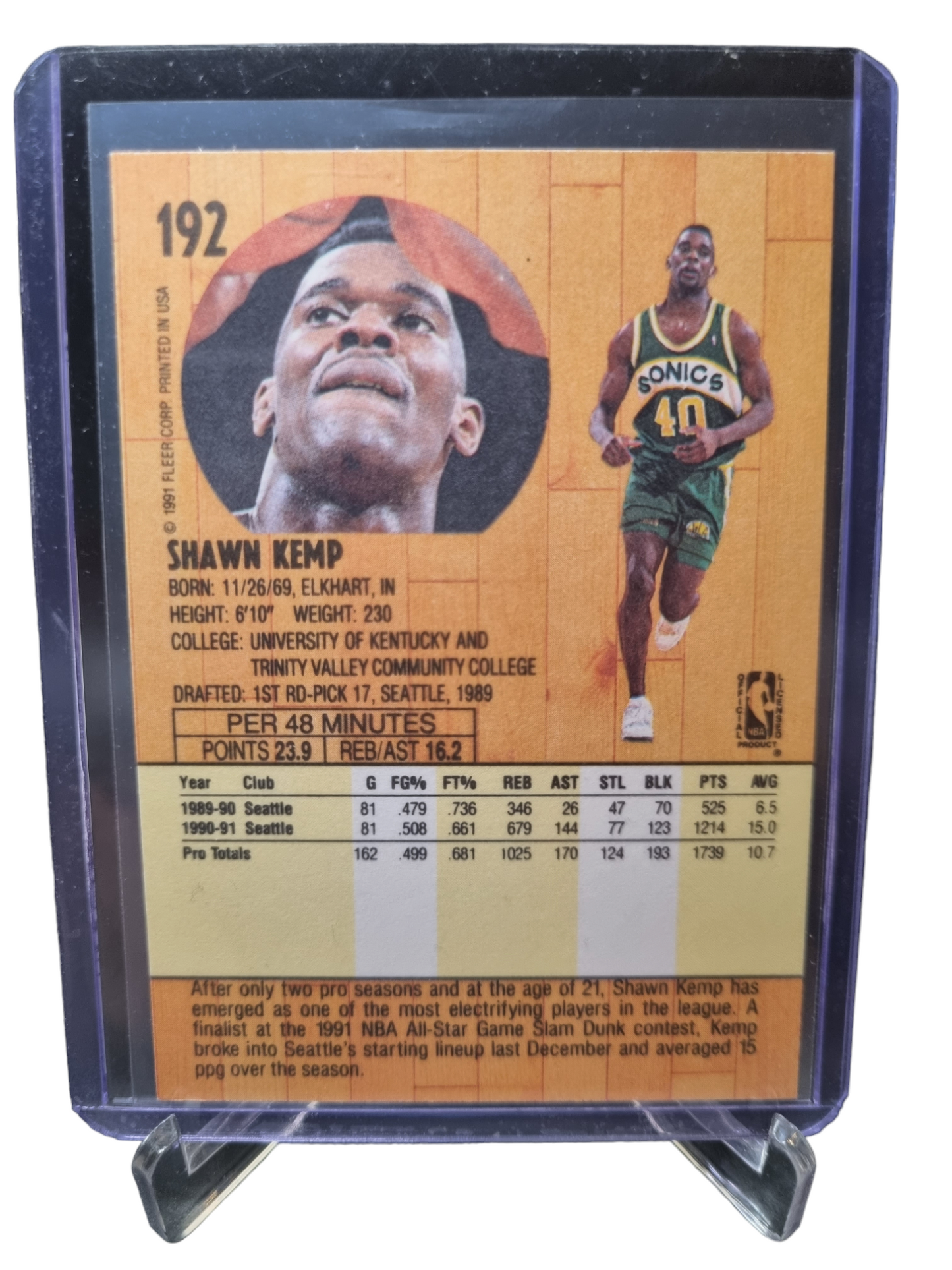 1991 Fleer #192 Shawn Kemp