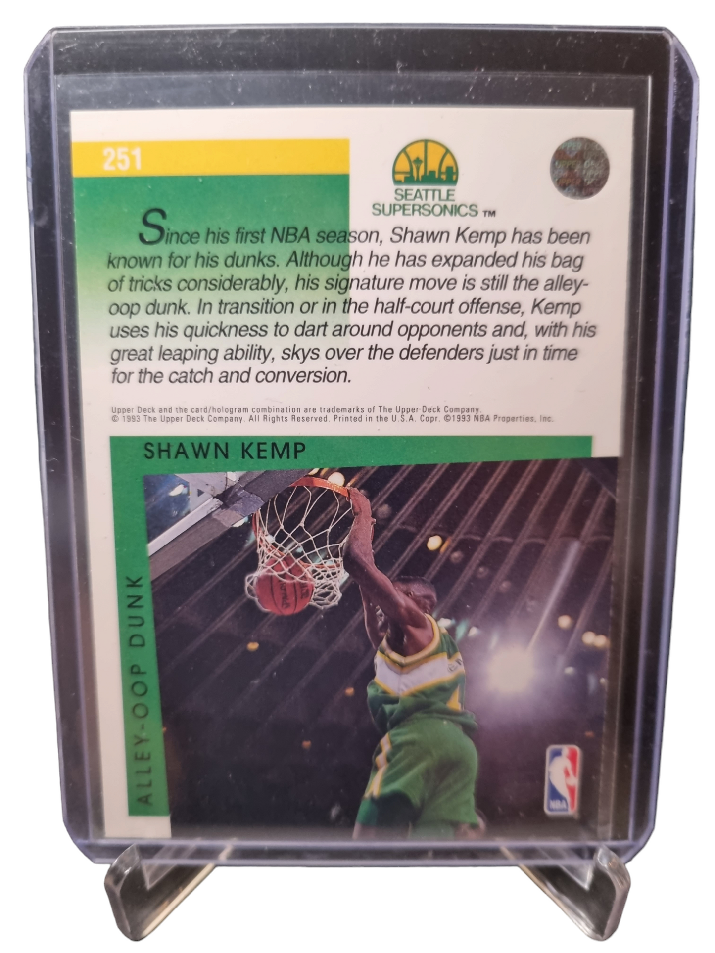 1993 Upper Deck #251 Shawn Kemp Alley-Oop Dunk