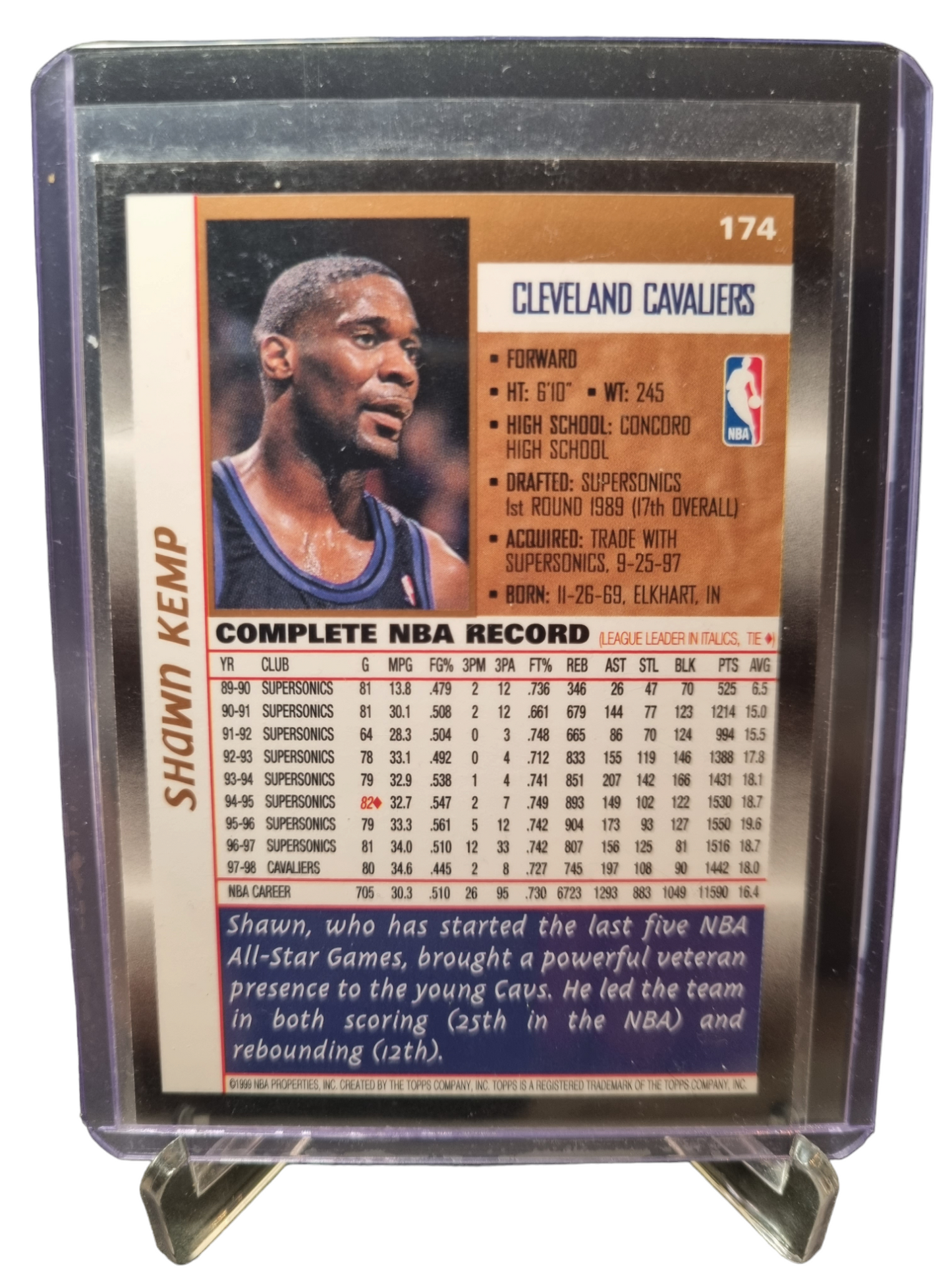 1999 Topps #174 Shawn Kemp