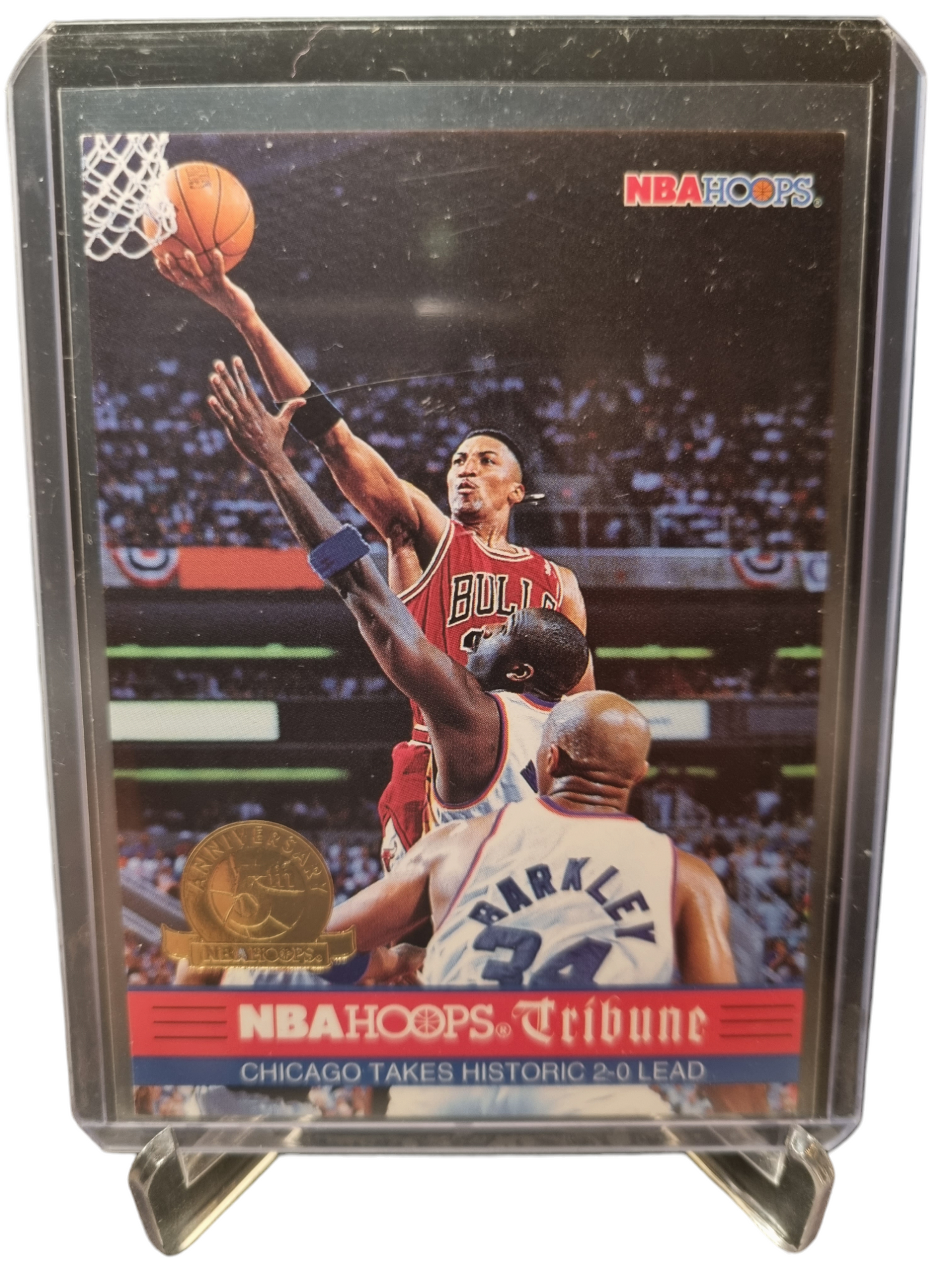 1993 Hoops #293 Scottie Pippen Tribune 5th Year Anniversary Card