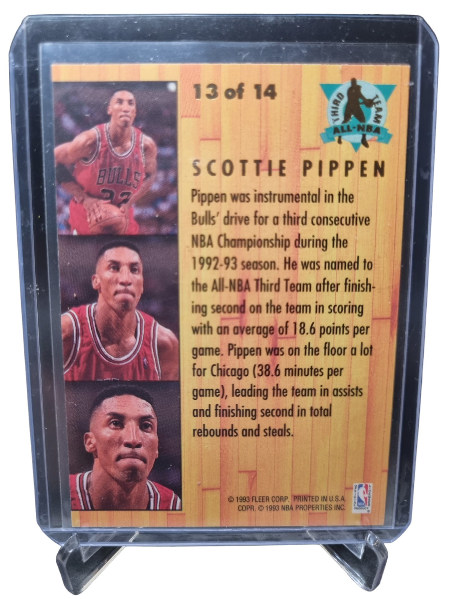 1993-94 Fleer #13 of 14 Scottie Pippen Third All NBA Team