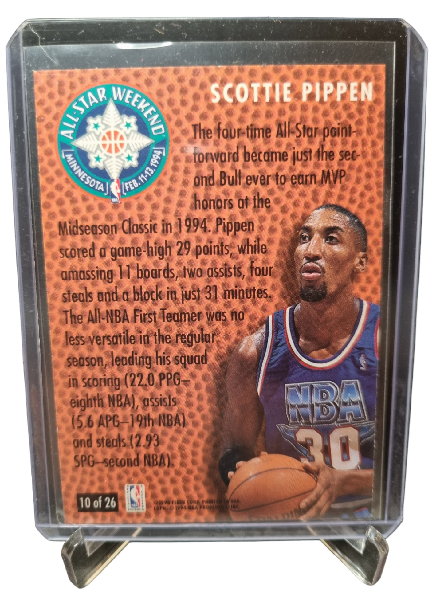 1994-95 Fleer #10 of 26 Scottie Pippen All-Star Weekend