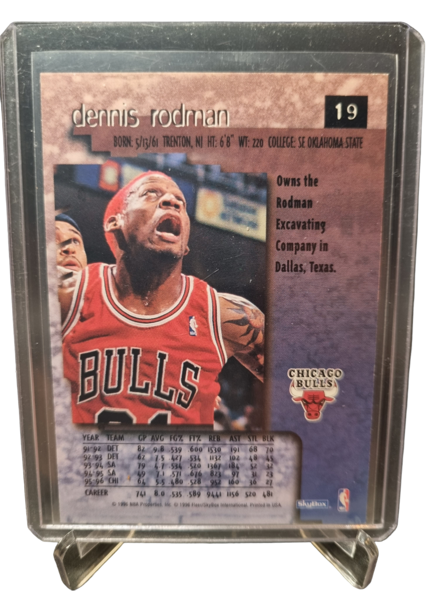 1996 Skybox Premium #19 Dennis Rodman