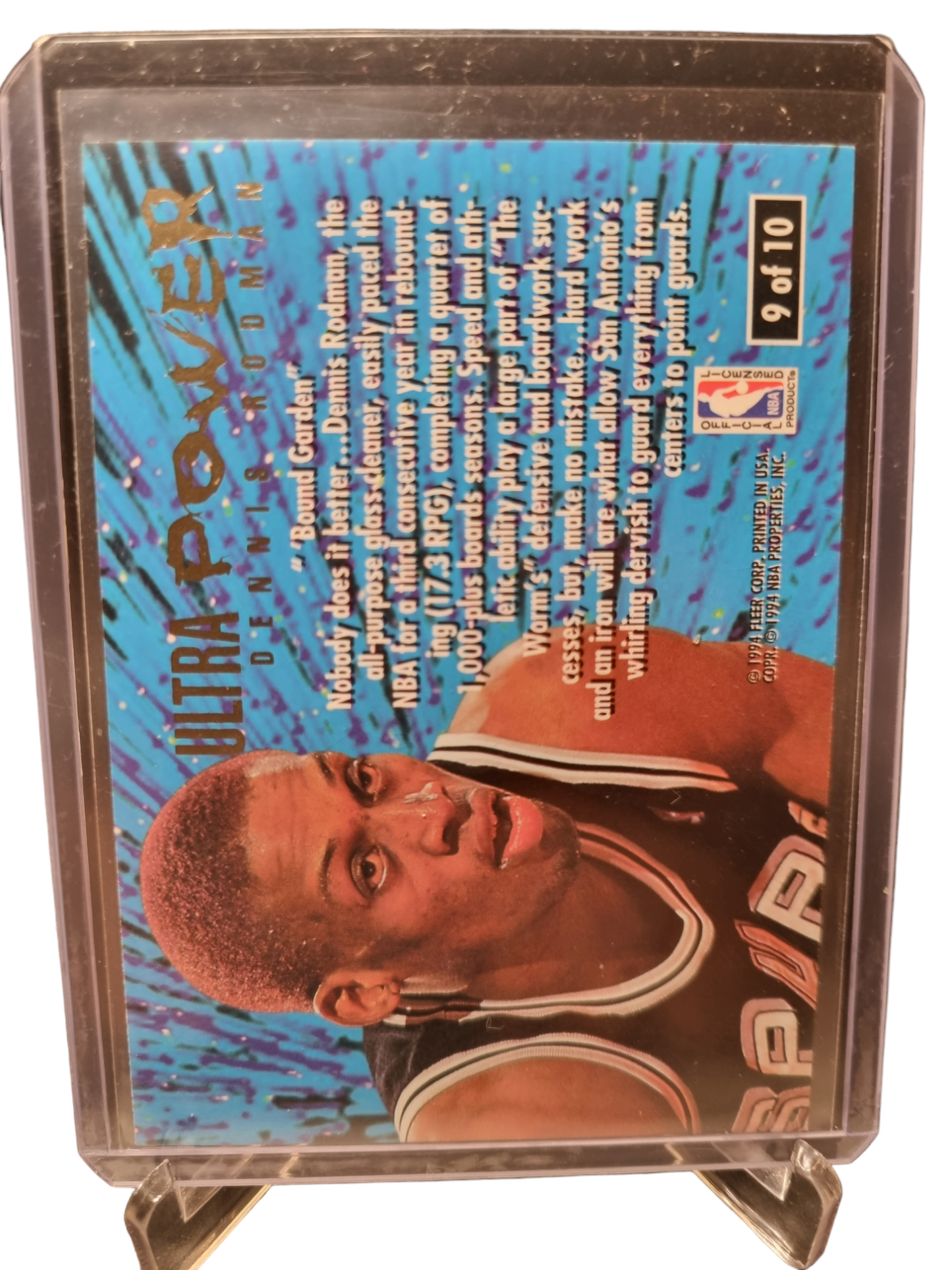 1994-95 Fleer Ultra #9 of 10 Dennis Rodman Ultra Power