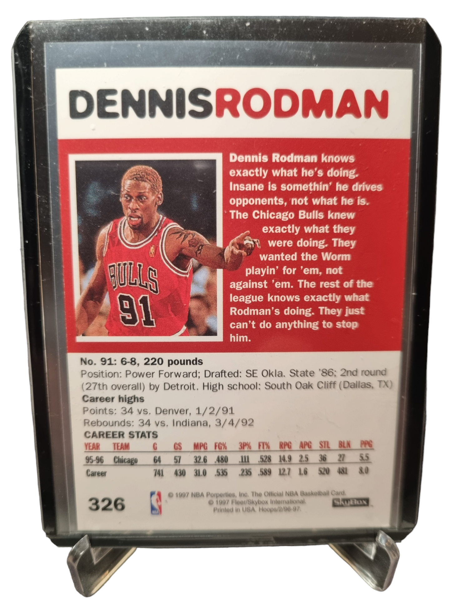 1997 Skybox #326 Dennis Rodman Slam