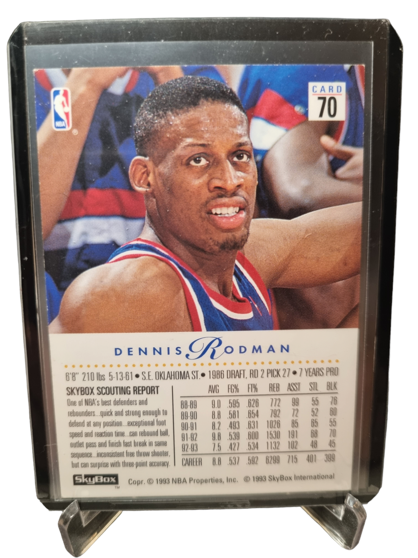 1993 Skybox #70 Dennis Rodman Trade Card