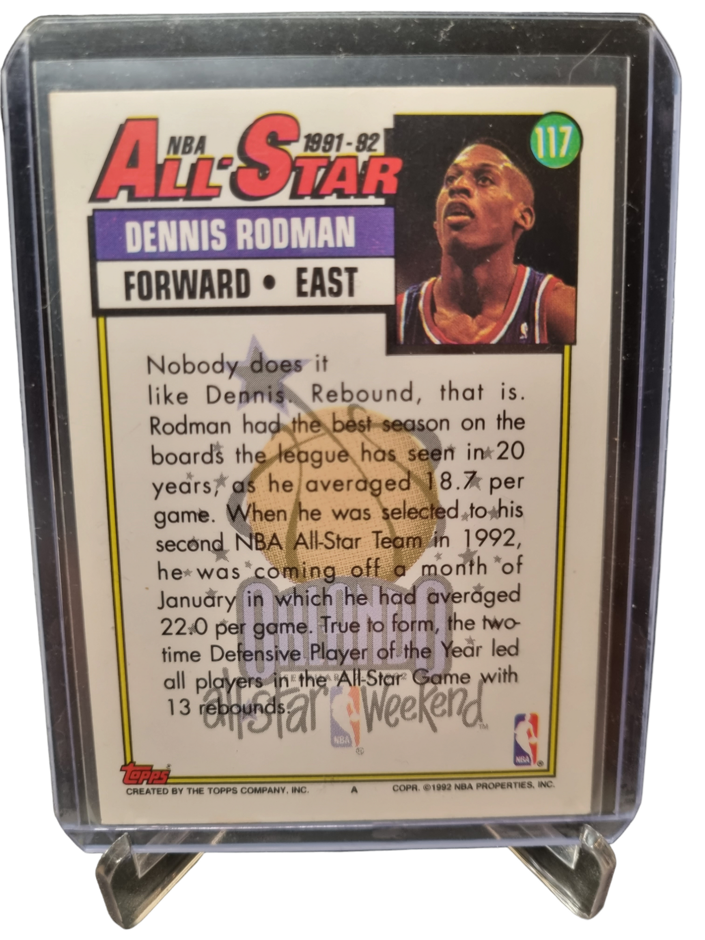 1992 Topps #117 Dennis Rodman NBA All-Star