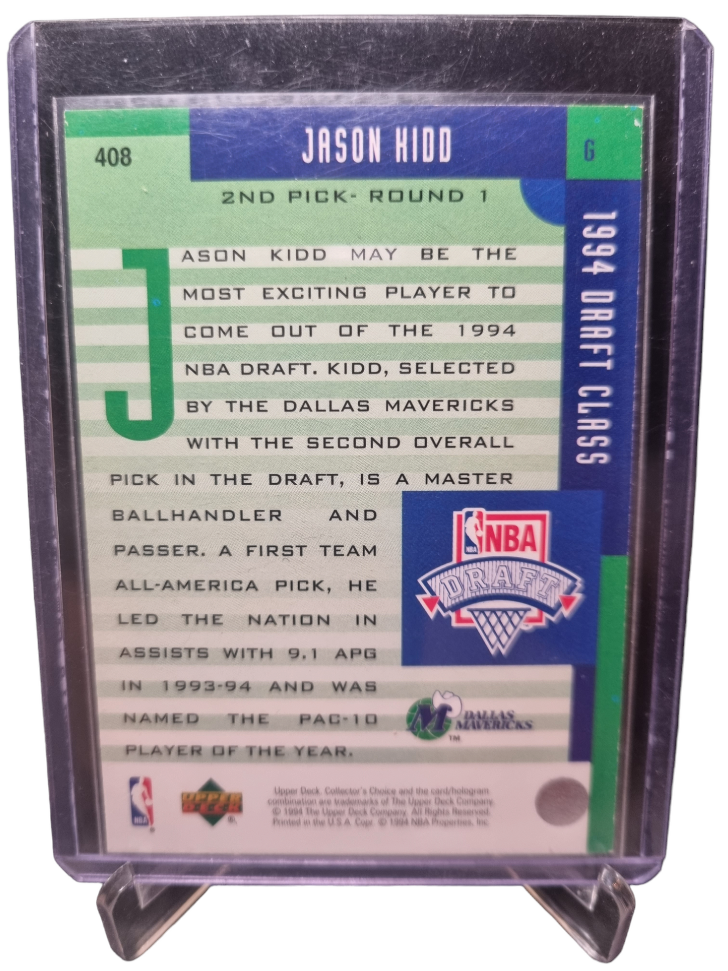 1994 Upper Deck #408 Jason Kidd Rookie Card 1994 Draft Class