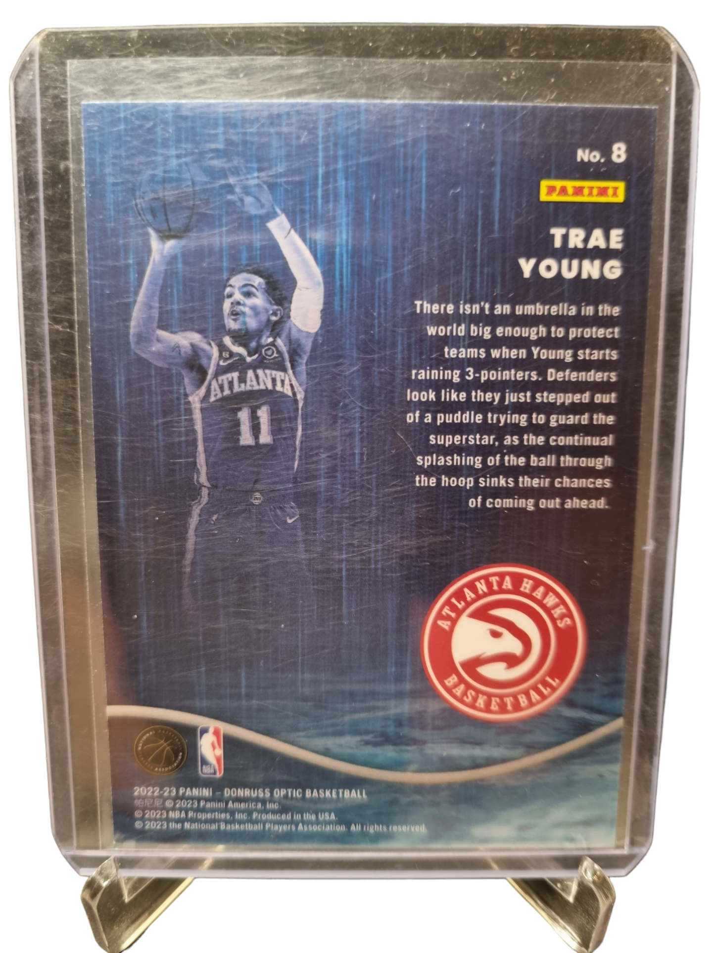 2022-23 Panini Donruss Optic #8 Trae Young Raining 3s