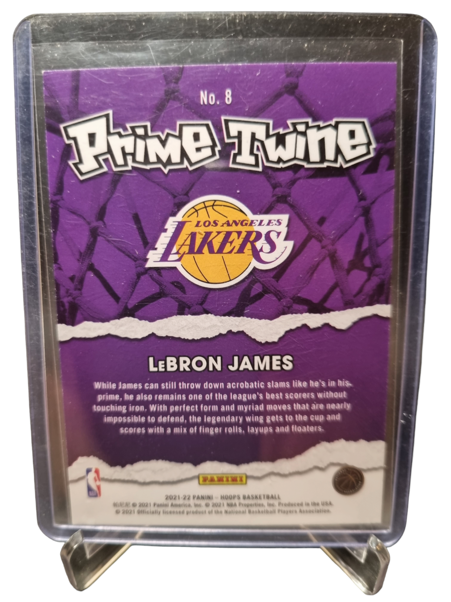 2021-22 Panini Hoops #8 Lebron James Prime Twine