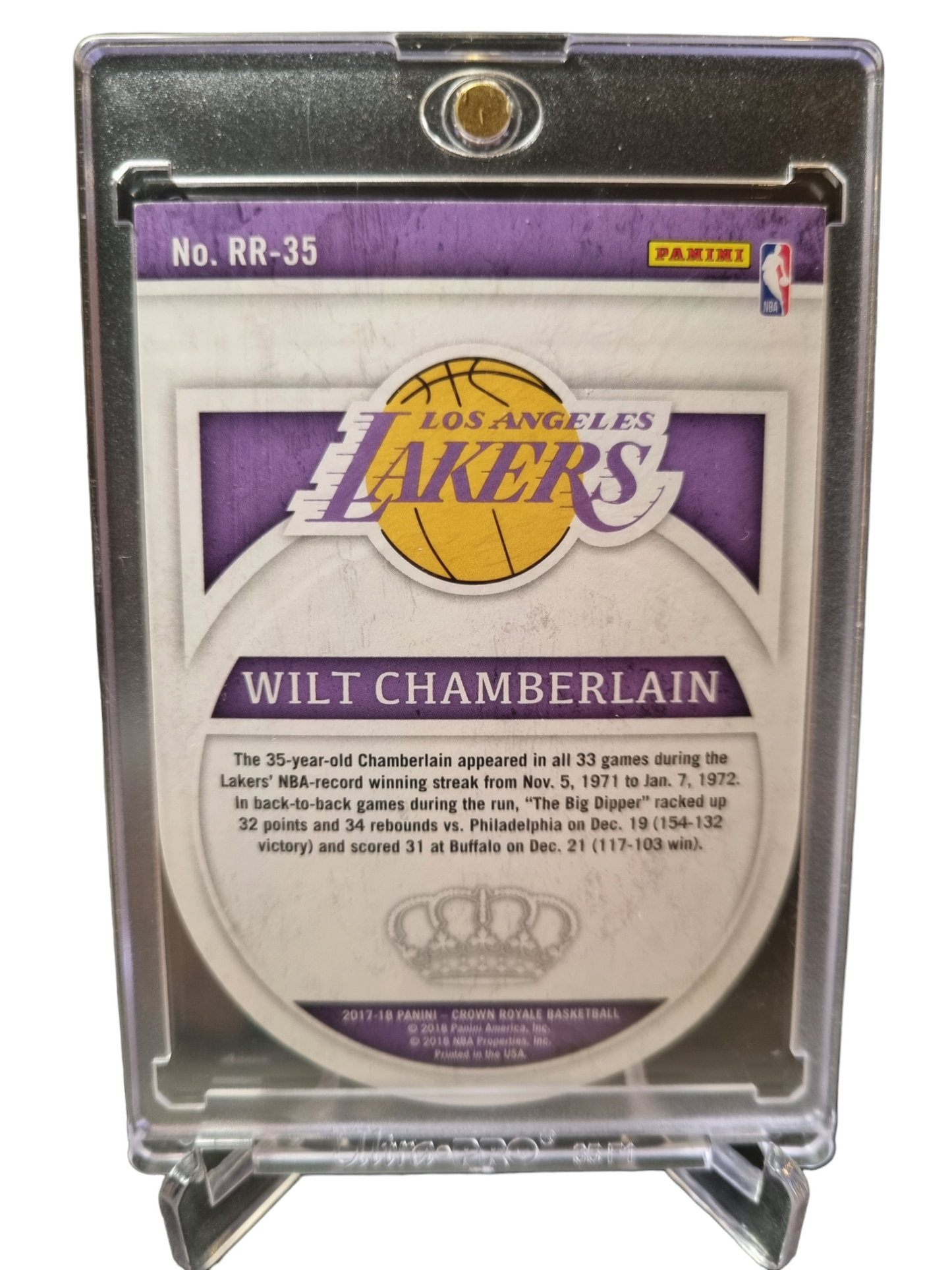 2017-18 Panini Crown Royale #RR-35 Wilt Chamberlain Roundball Royalty 11/25