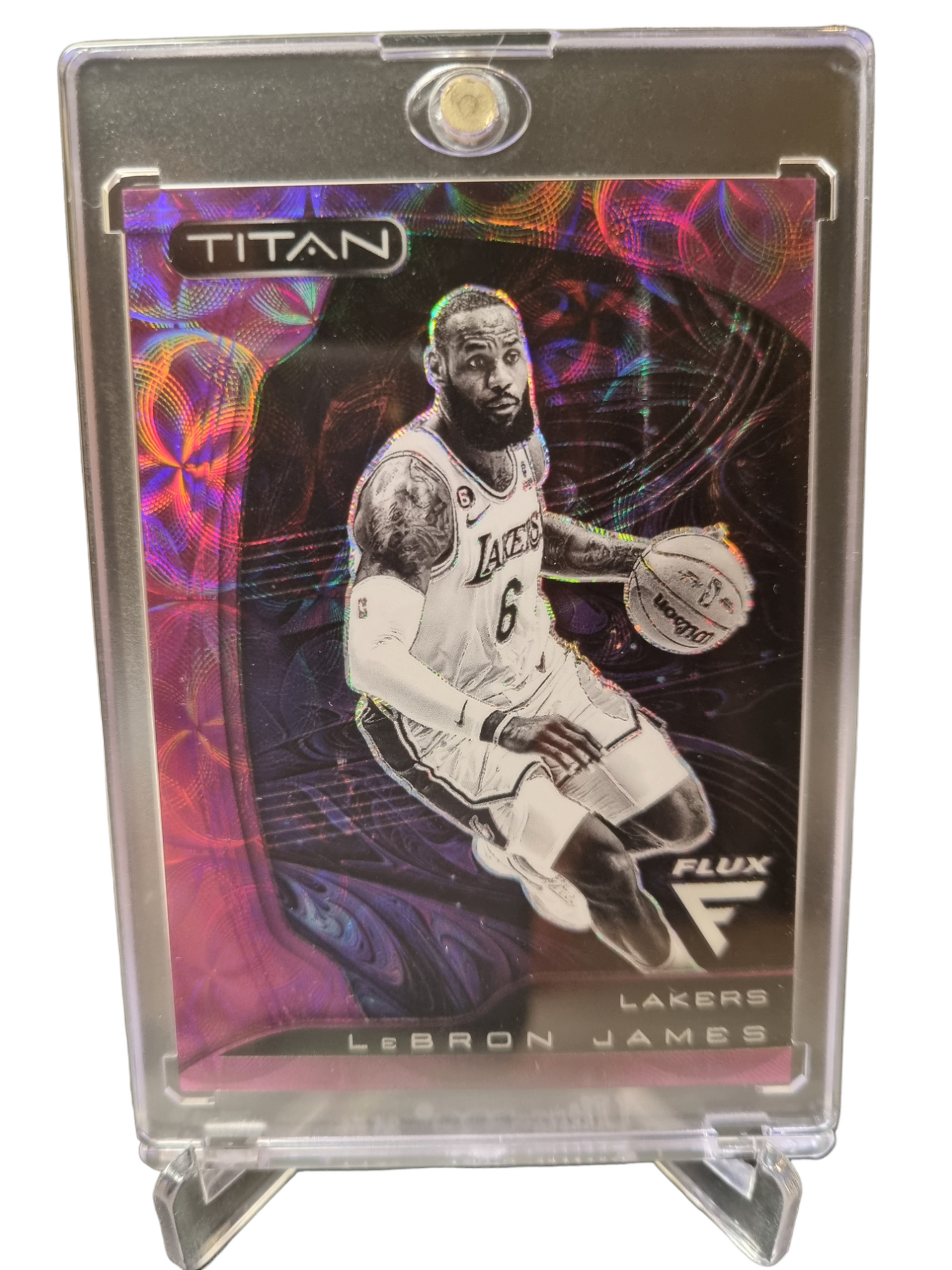 2022-23 Panini Flux #59 Lebron James Titan FOTL Exclusive Purple Scope 04/17