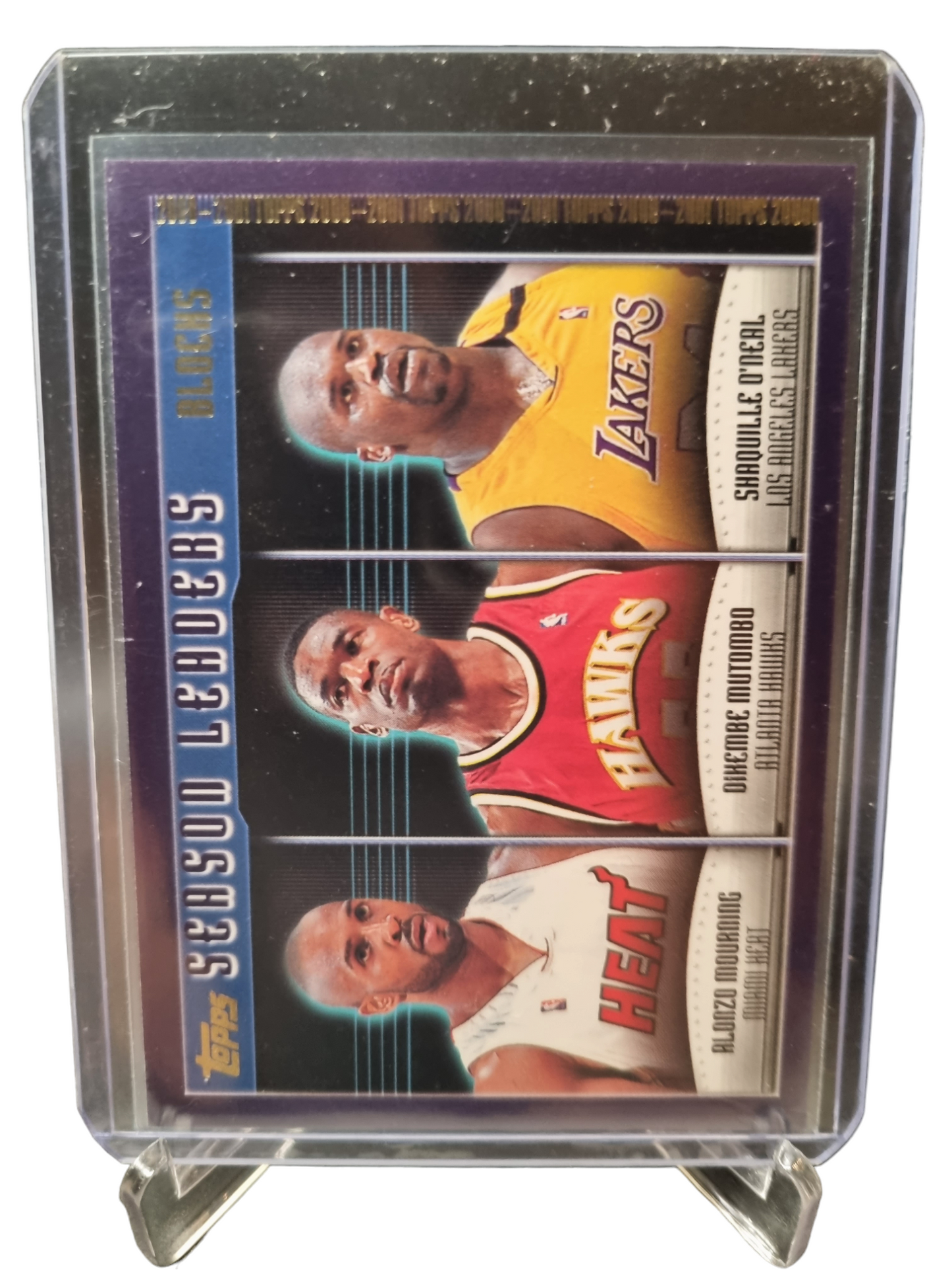 2000-Topps #154 Shaquille O'Neal/Alonzo Mourning/Dikembe Mutombo Season Leaders