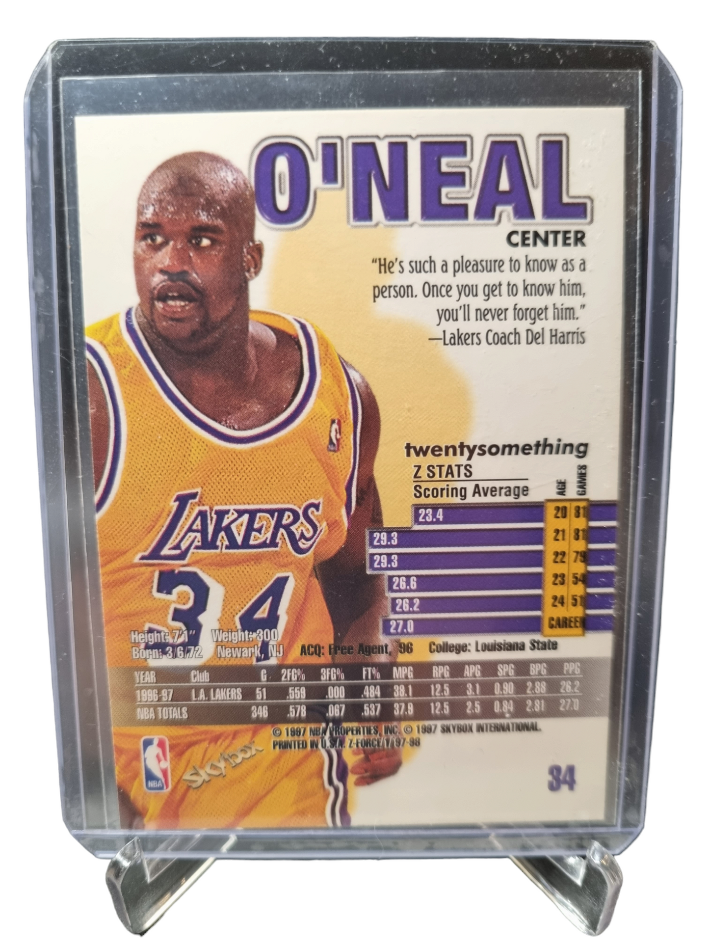 1997 Skybox #34 Shaquille O'Neal Z Force