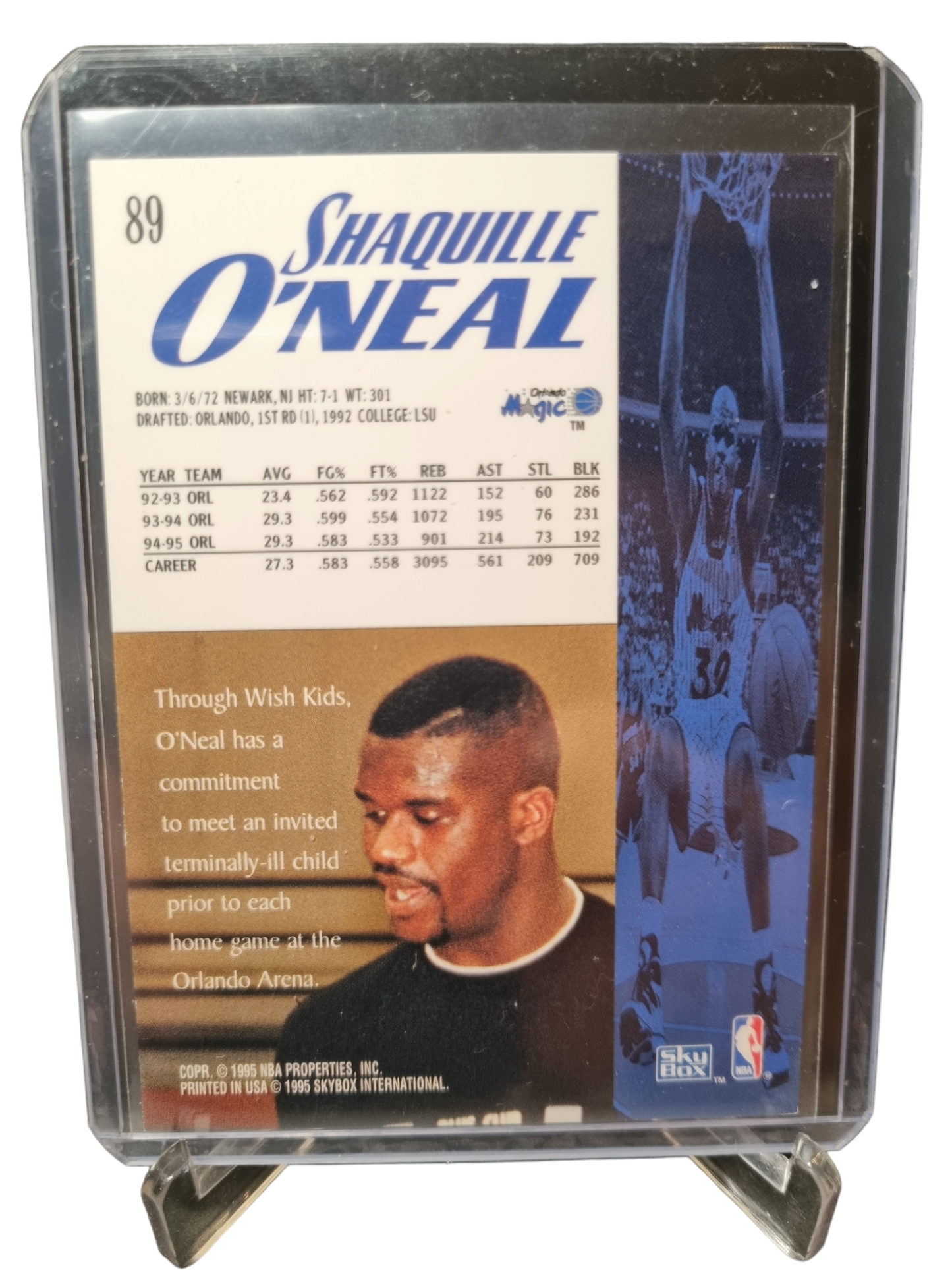 1995 Skybox #89 Shaquille O'Neal