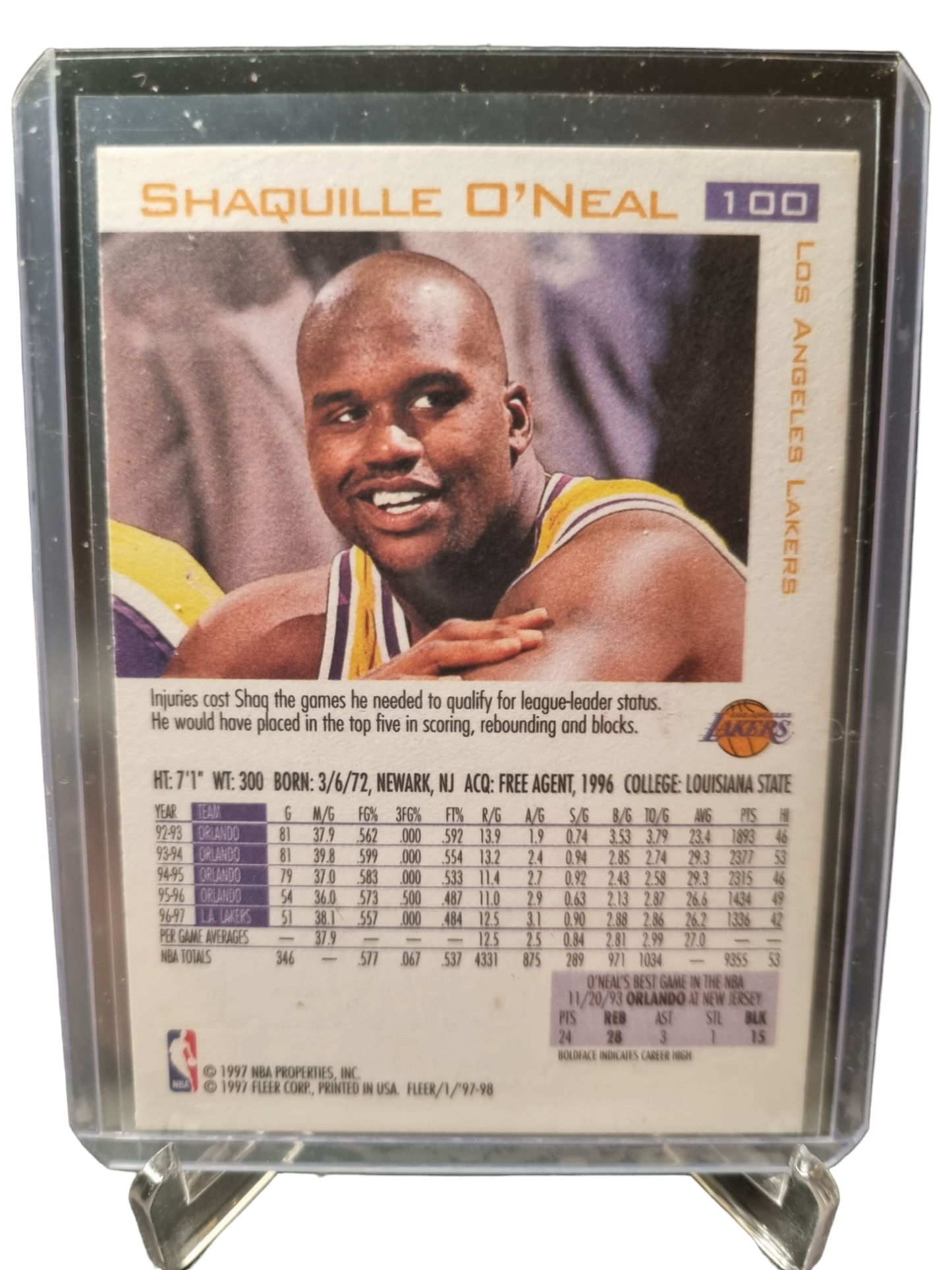 1997-98 Fleer #100 Shaquille O'Neal All-Star 1997 Game