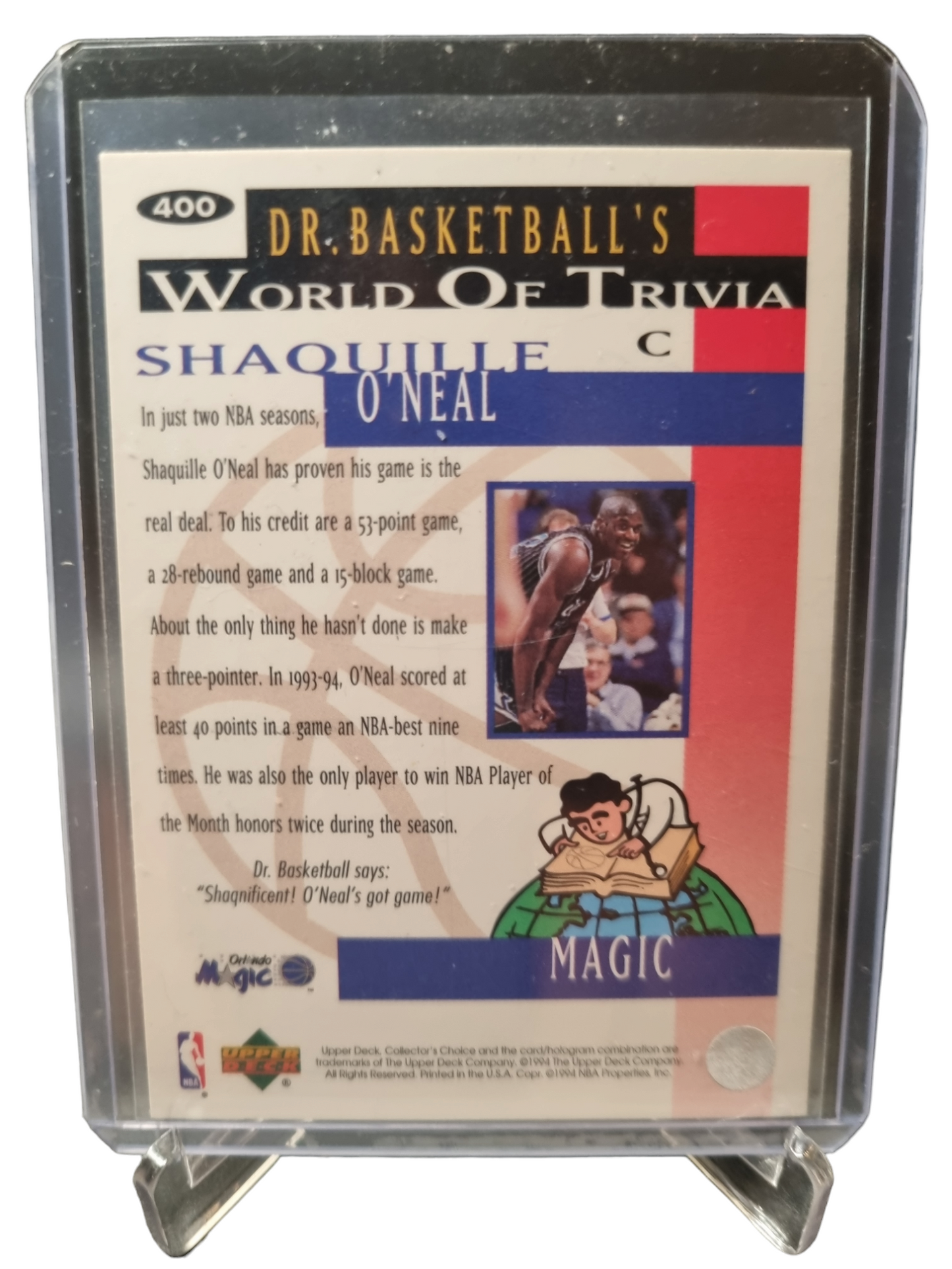 1994 Upper Deck #400 Shaquille O'Neal DR Basketball