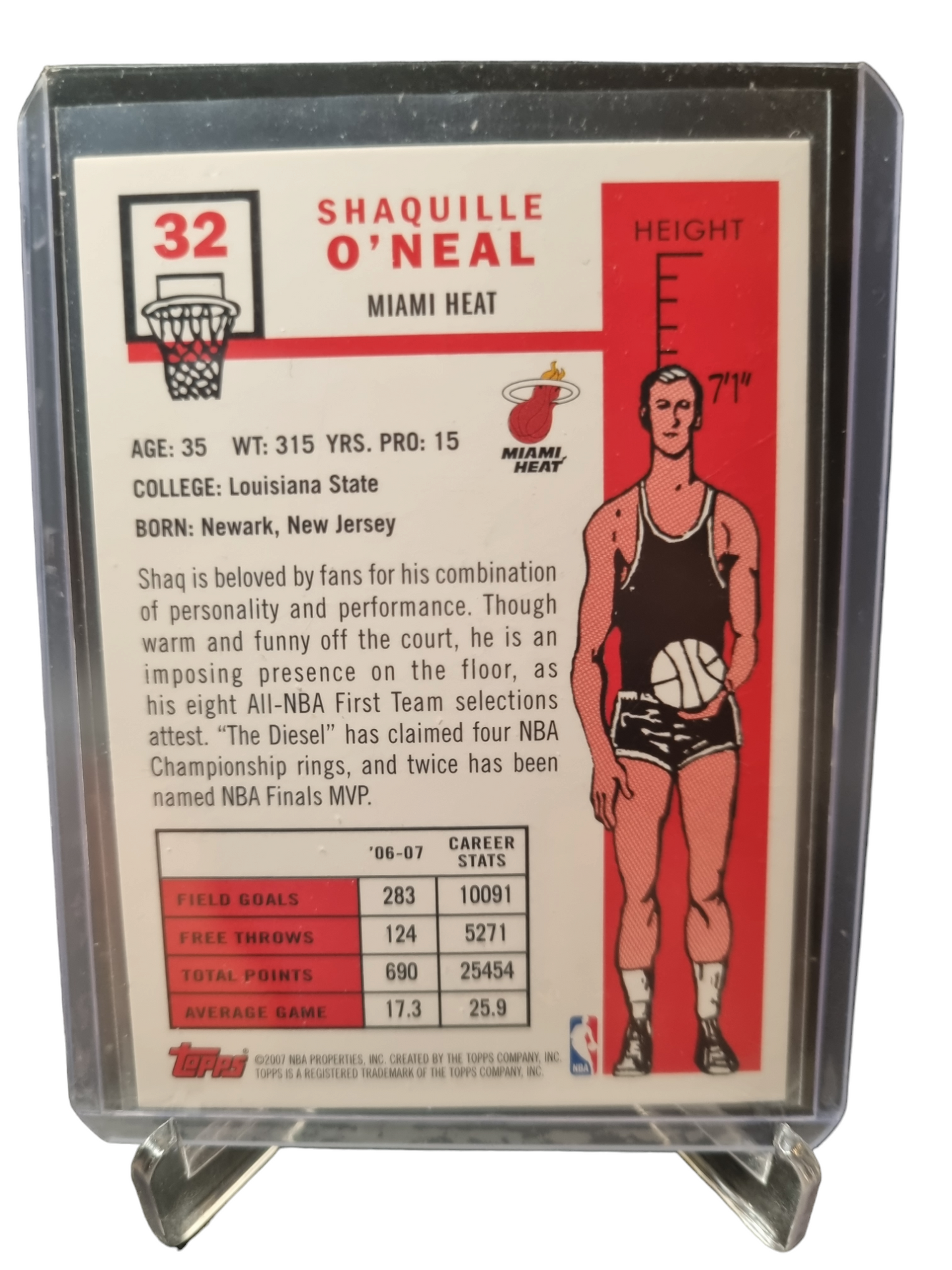 2007 Topps #386 Shaquille O'Neal 50th Anniversary