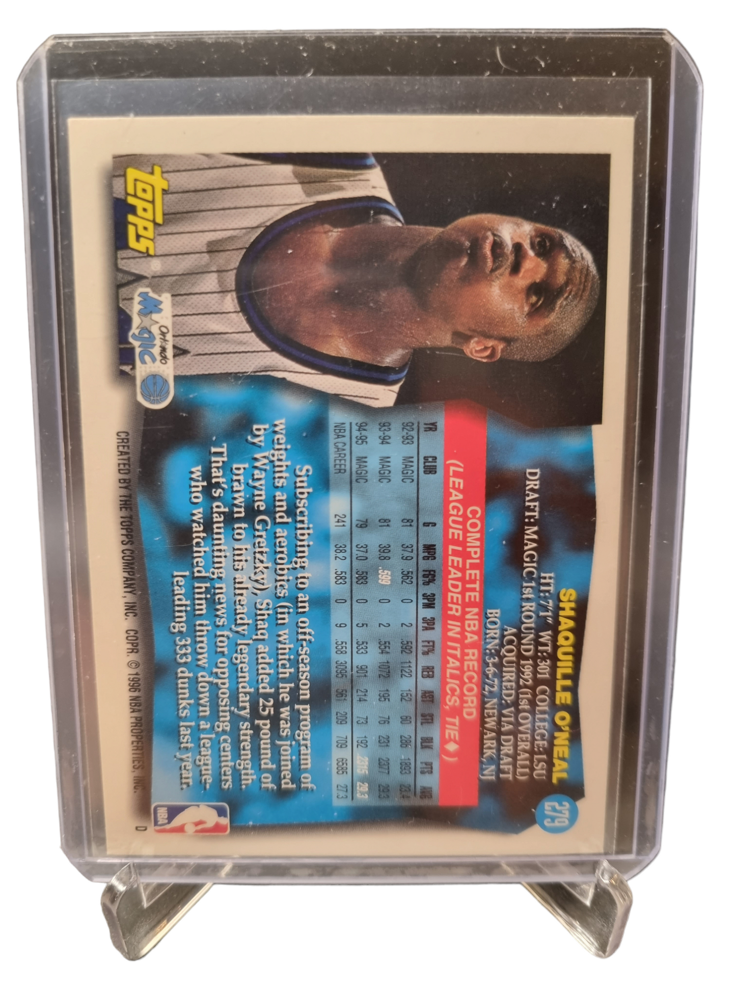 1996 Topps #279 Shaquille O'Neal