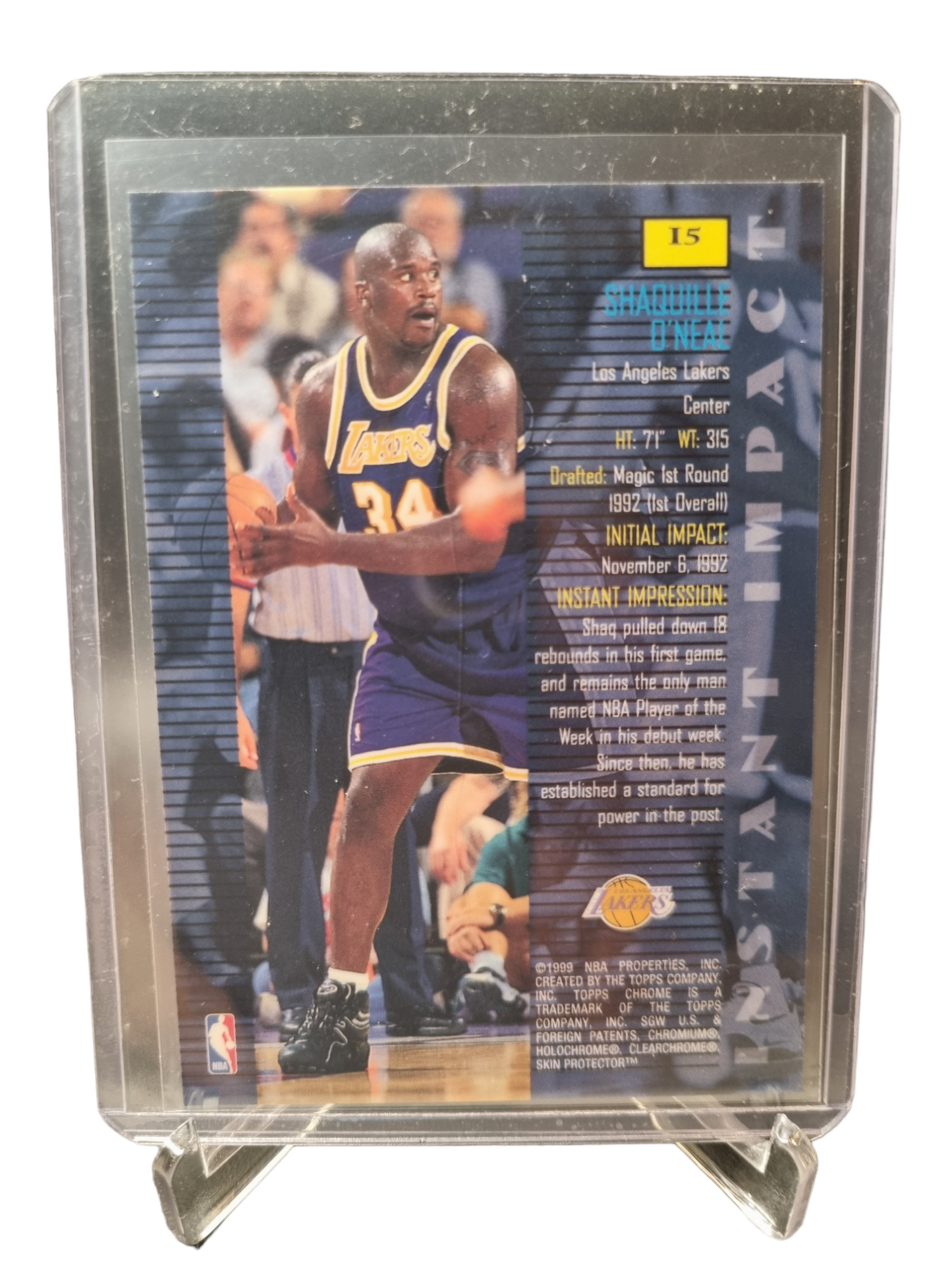 1999 Topps Chrome #15 Shaquille O'Neal Instant Impact