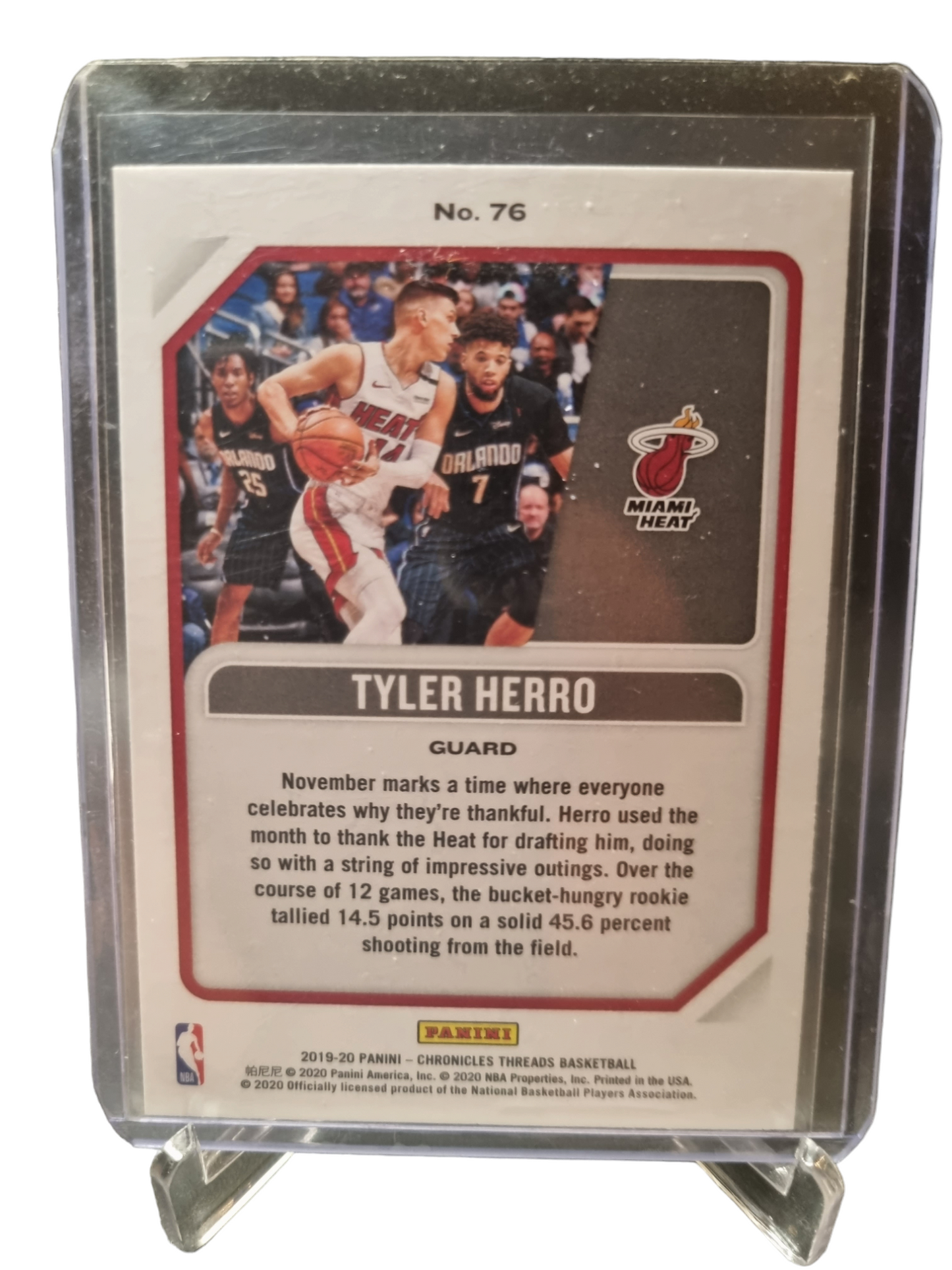 2019-20 Panini Chronicles Threads #76 Tyler Herro Rookie Card