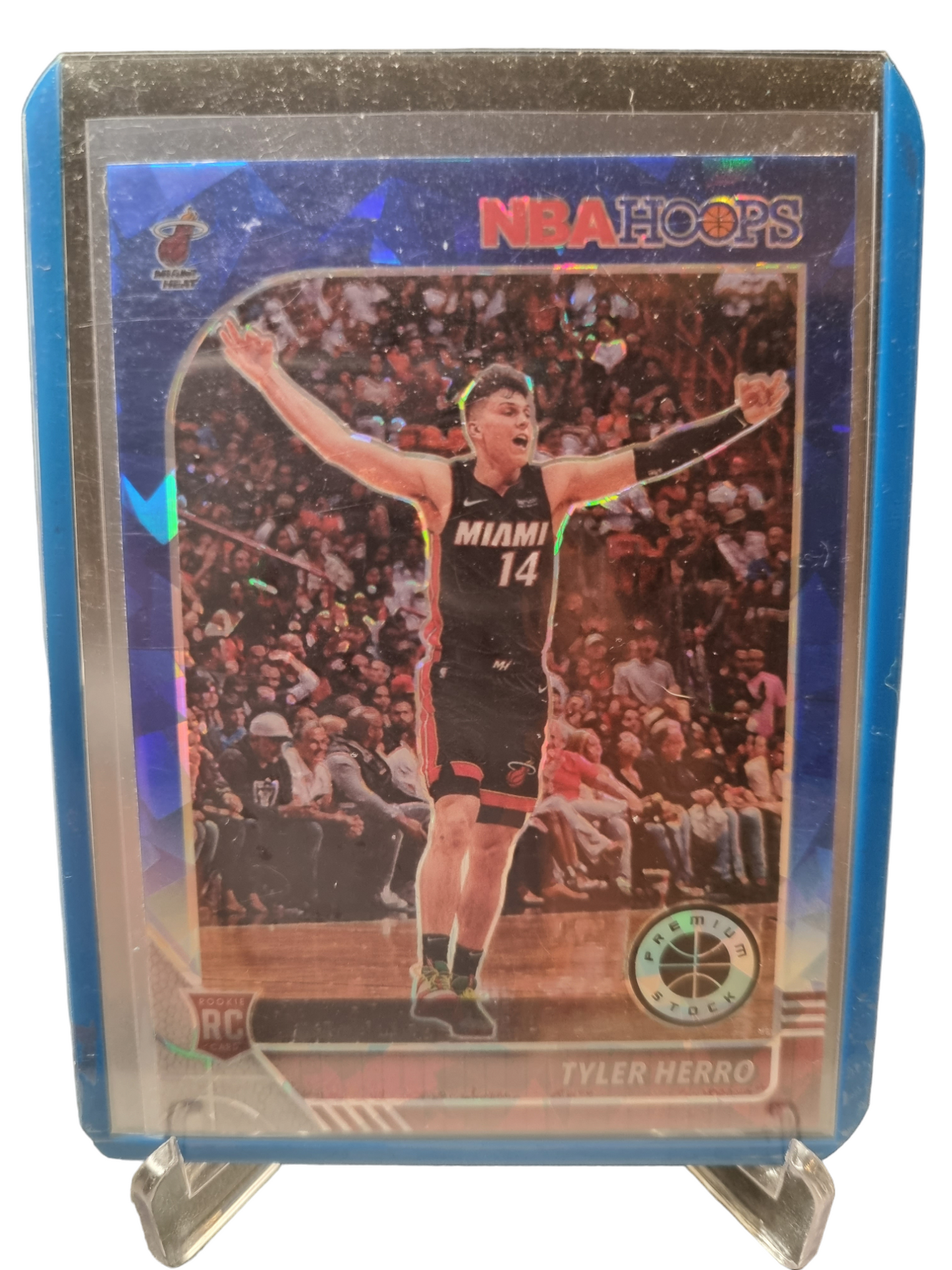 2019-20 Panini Hoops Premium Stock #210 Tyler Herro Rookie Card Cracked Ice