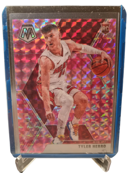 2019-20 Panini Mosaic #223 Tyler Herro Rookie Card Pink Mosaic Prizm