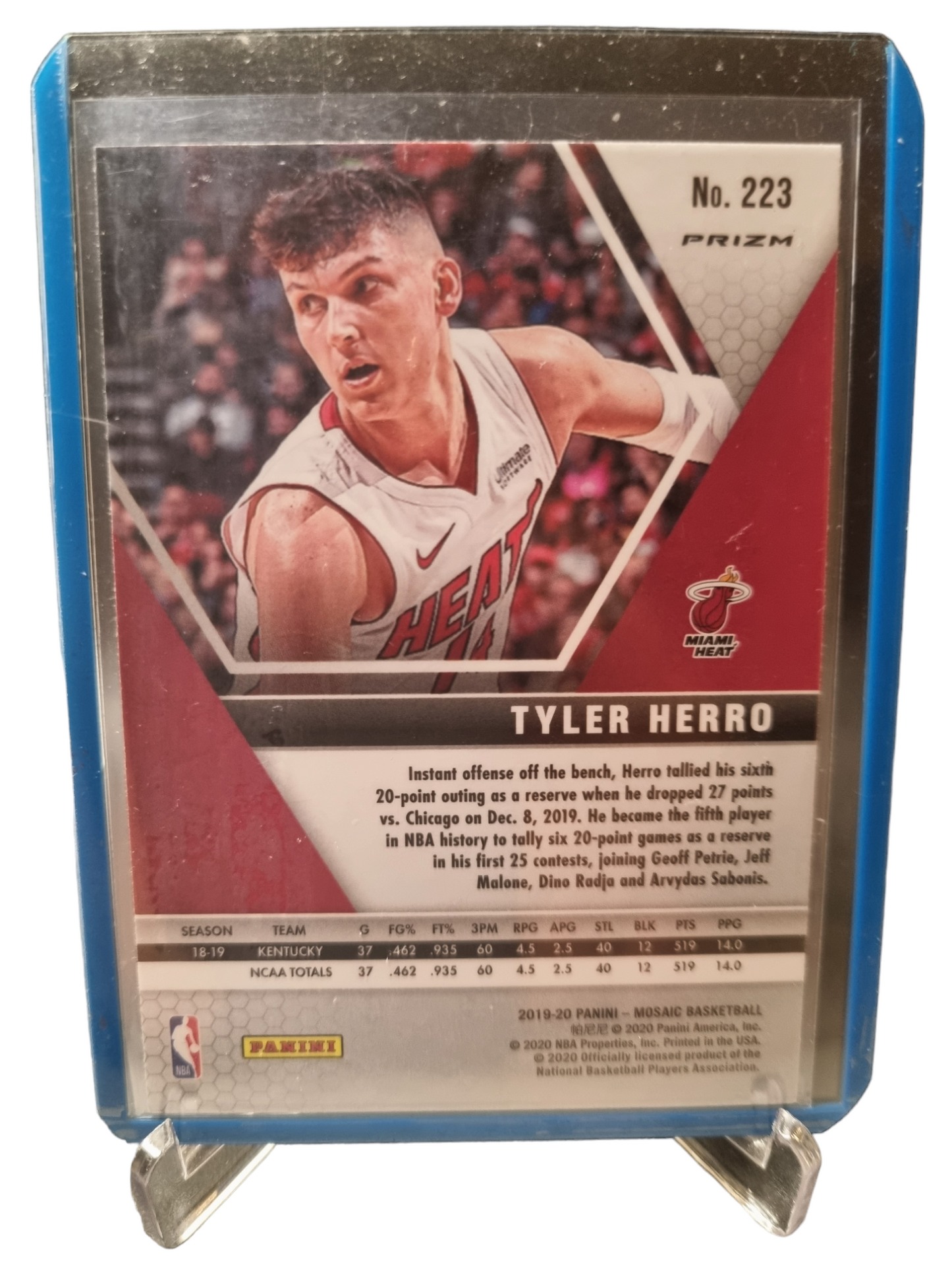 2019-20 Panini Mosaic #223 Tyler Herro Rookie Card Green Mosaic Prizm