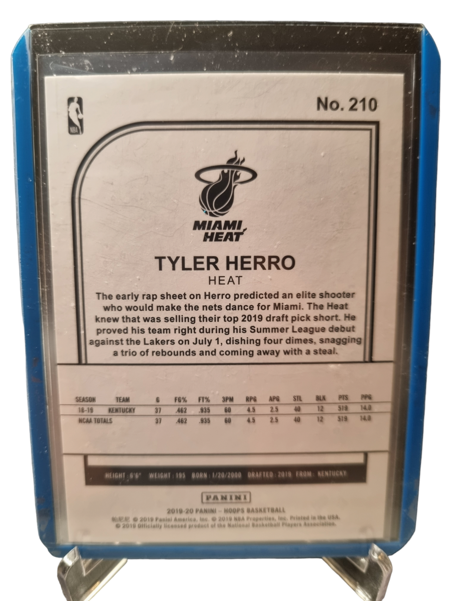 2019-20 Hoops #210 Tyler Herro Rookie Card Prizm