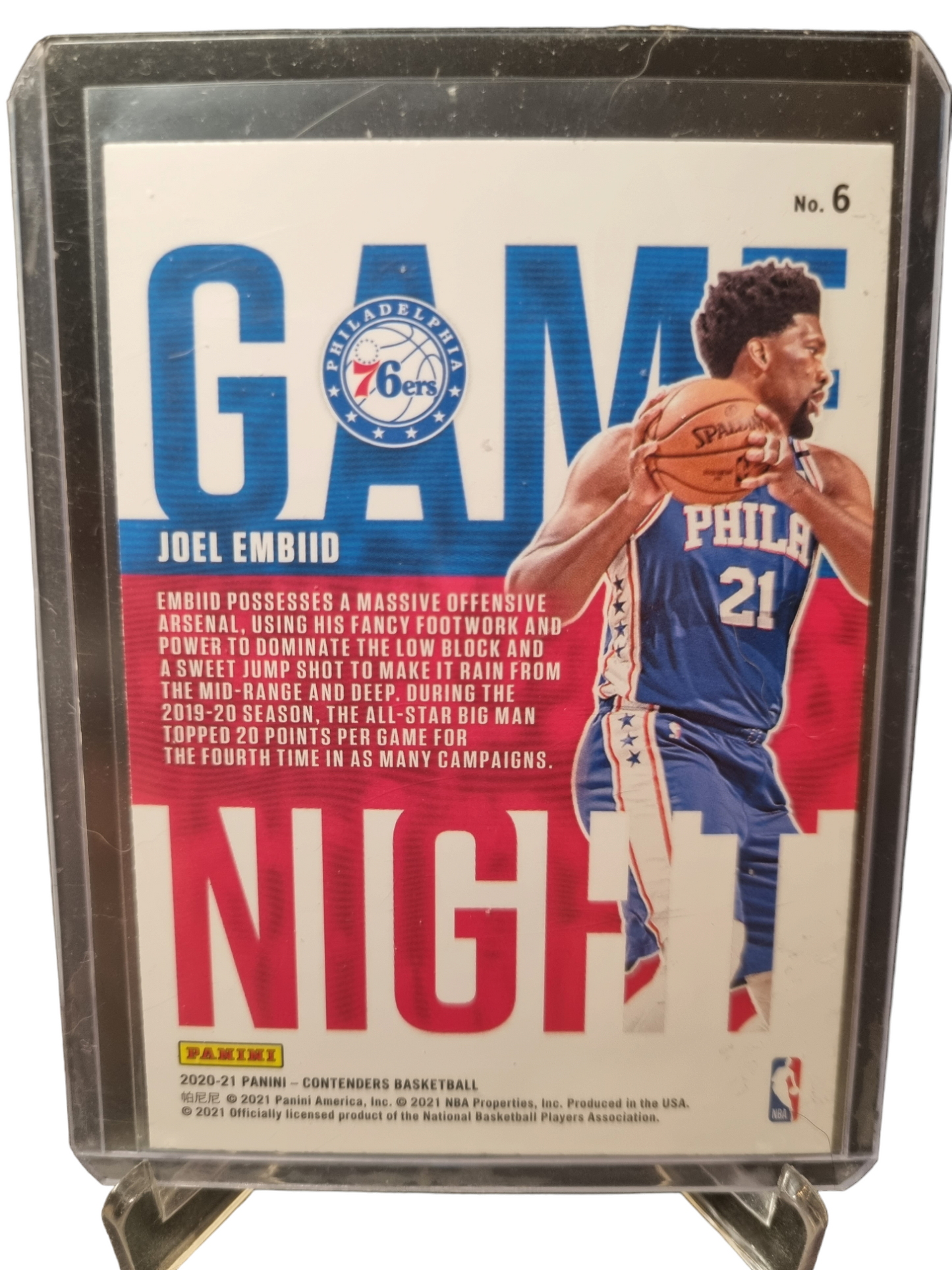 2020-21 Panini Contenders #6 Joel Embiid Game Night