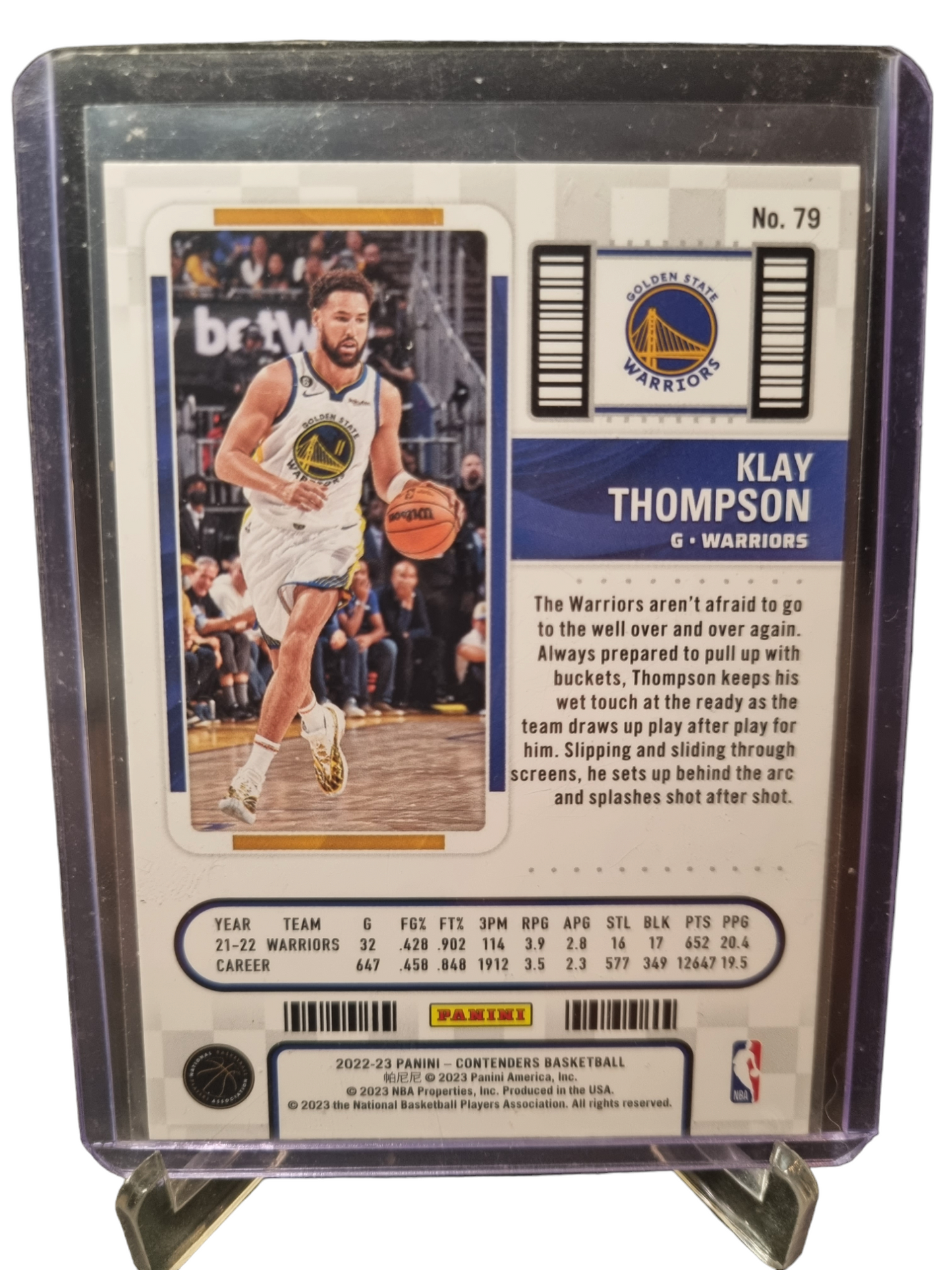 2022-23 Panini Contenders #79 Klay Thompson Game Ticket Red