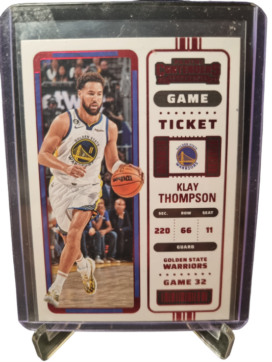 2022-23 Panini Contenders #79 Klay Thompson Game Ticket Red