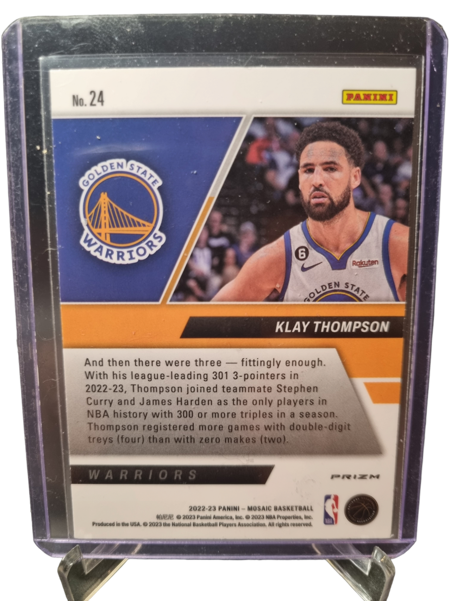 2022-23 Panini Mosaic #24 Klay Thompson Stare Masters Mosaic Prizm