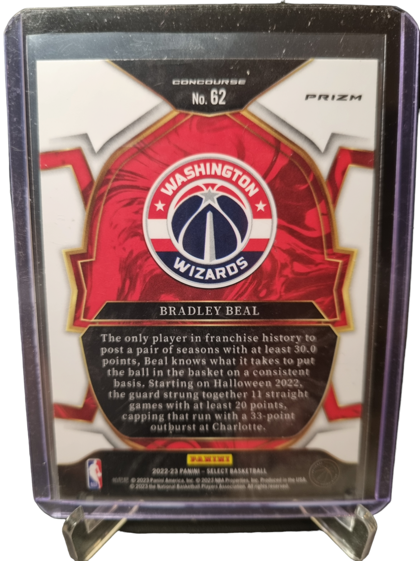 2022-23 Panini Select #62 Bradley Beal Concourse Orange Prizm