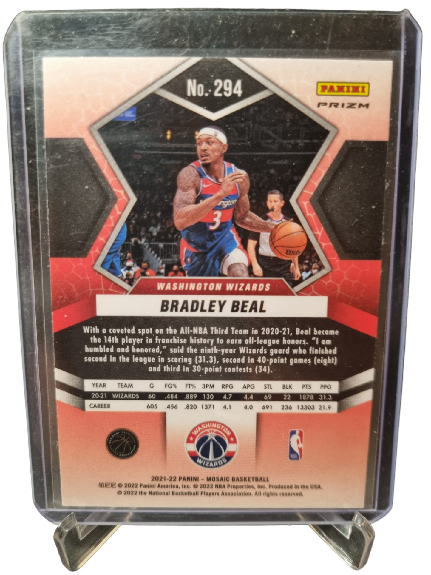 2021-22 Panini Mosaic #294 Bradley Beal All NBA Mosaic Prizm