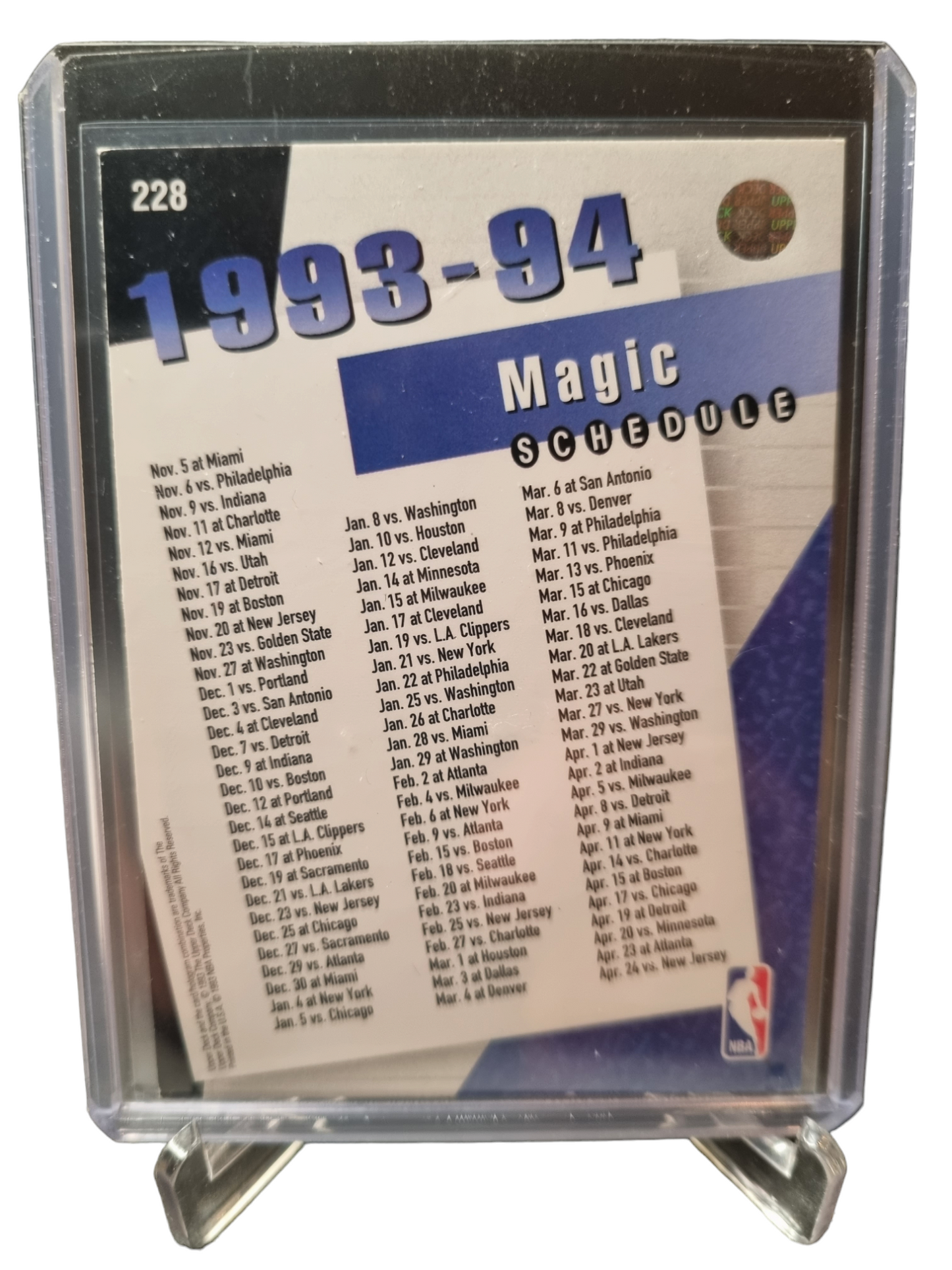 1993 Upper Deck #228 Shaquille O'Neal Magic 1993-94